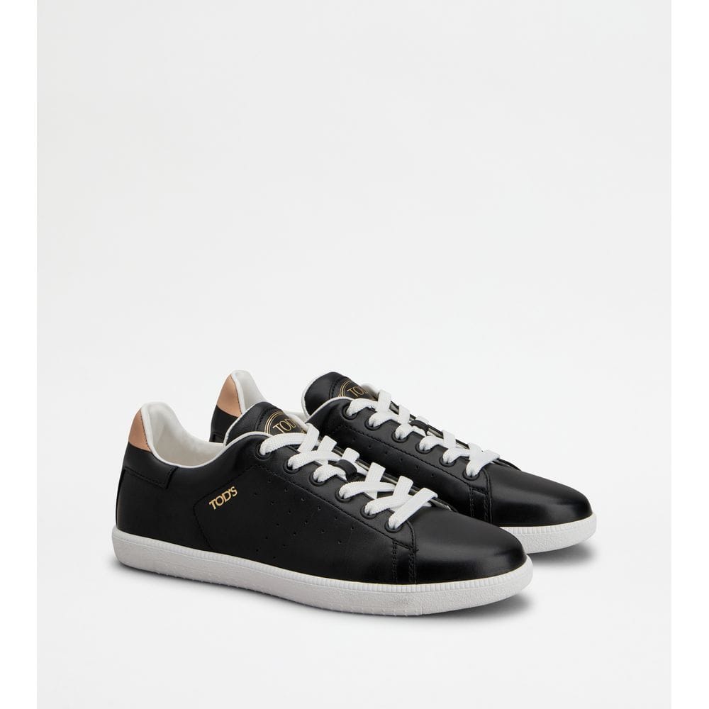 Tod's Tods Tabs Sneakers In Leather Black Natural Womens