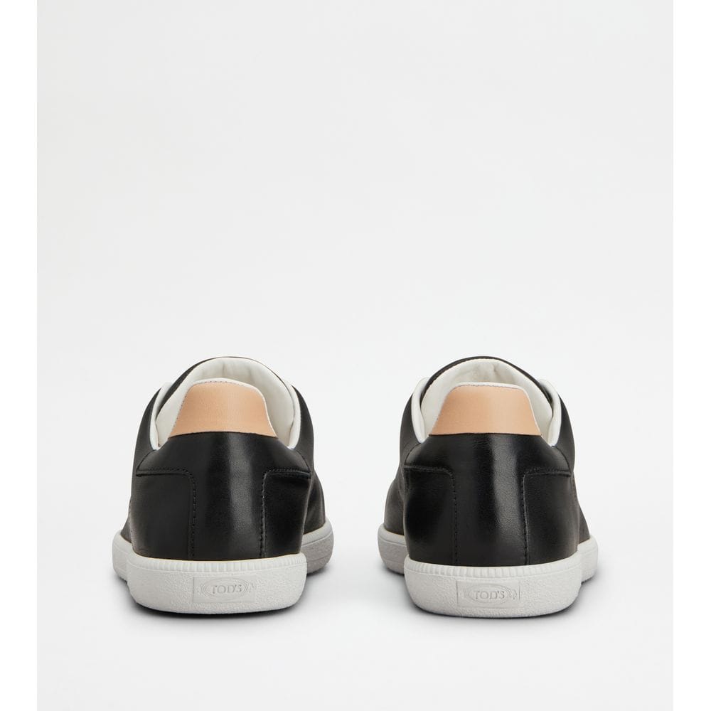 Tod's Tods Tabs Sneakers In Leather Black Natural Womens