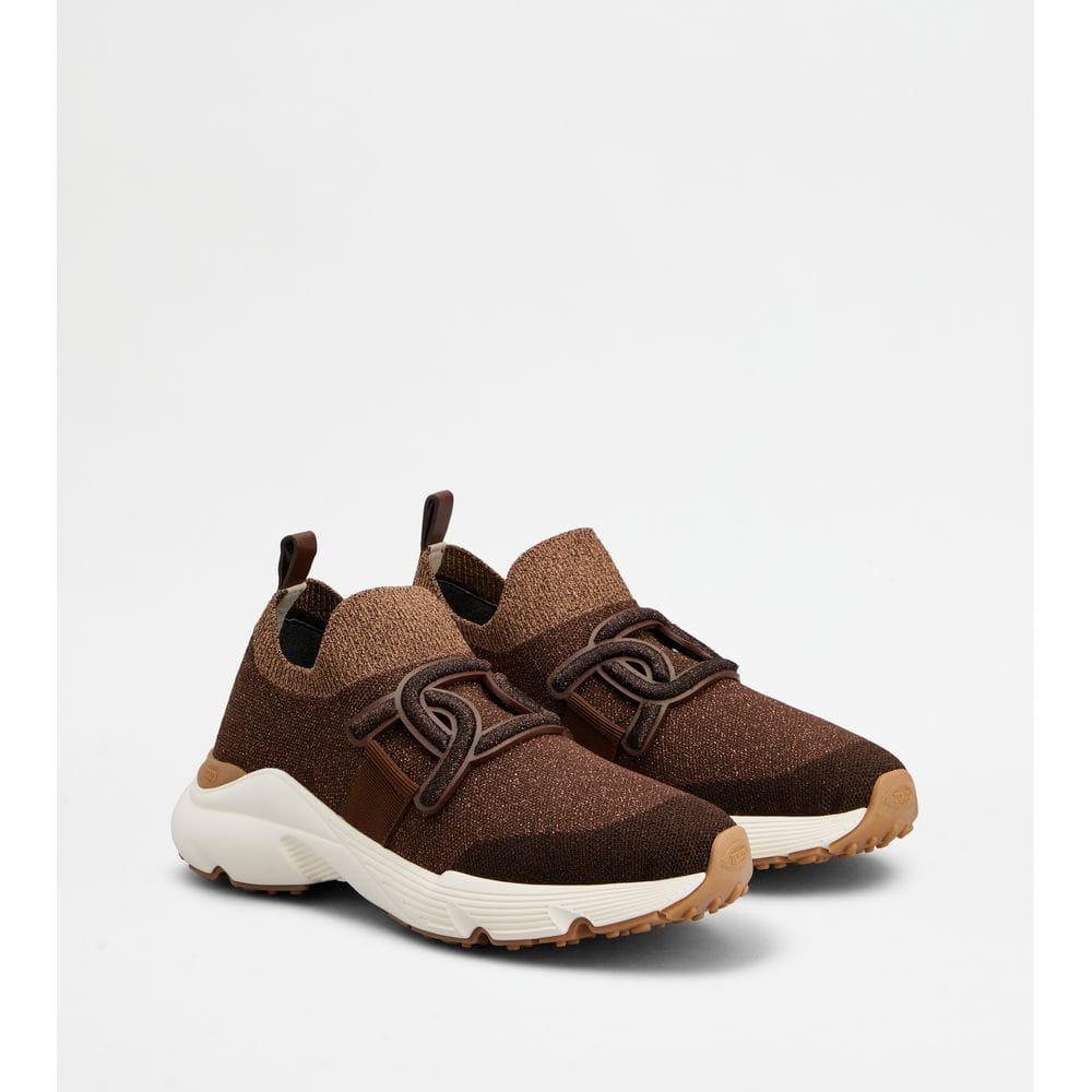 Tod's Tods Kate Slip - On Sneakers In Fabric Brown Womens