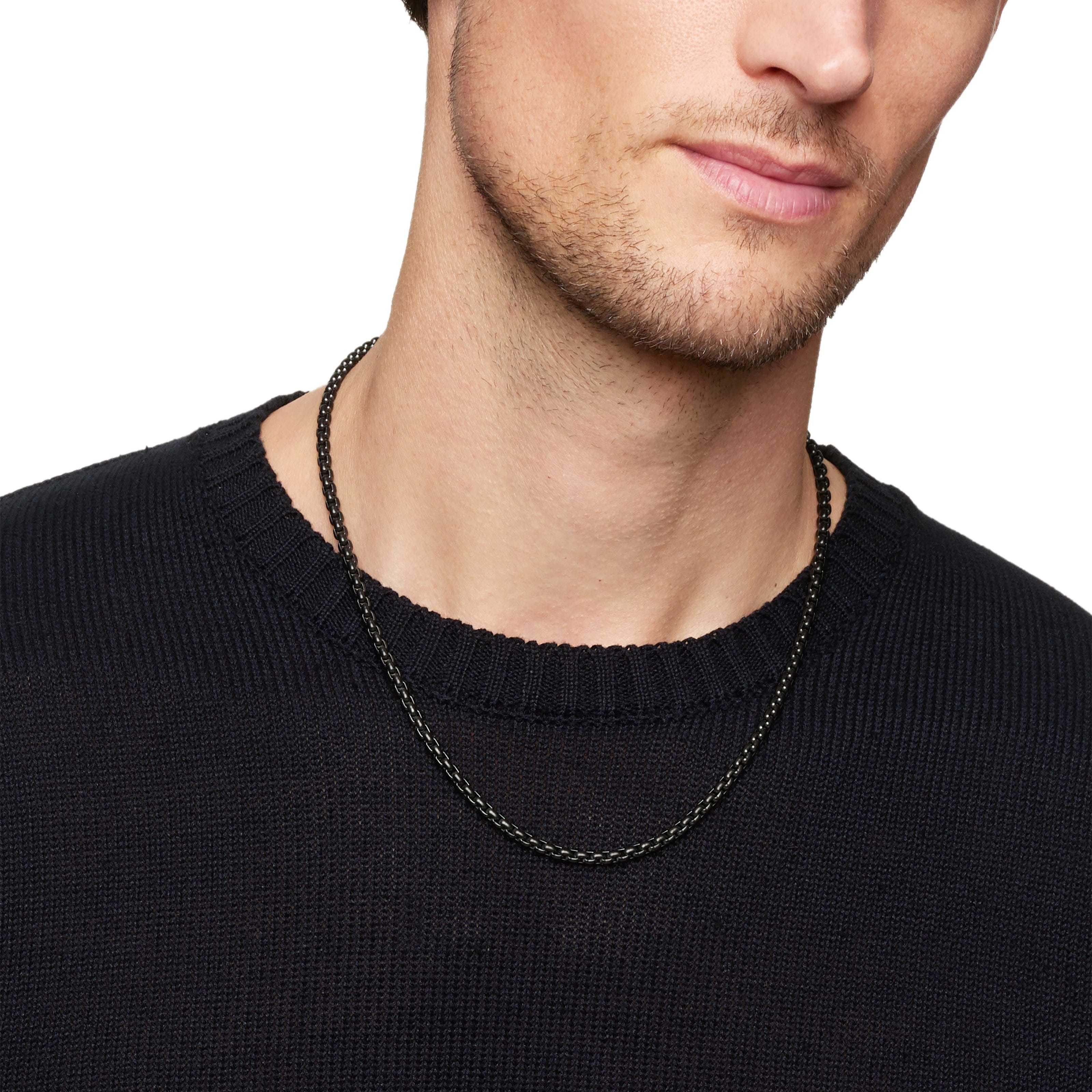 David Yurman Chain Collection Necklace in Darkened Stainless Steel