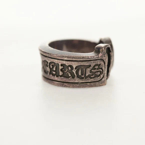Chrome Hearts Large Scroll Label Ring Ag925 Silver Auth 140414M 140414M
