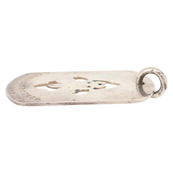 Chrome Hearts Cutout Flare Dagger Dog Tag Pendant Top Ag925 Silver Auth 150920AM 150920AM