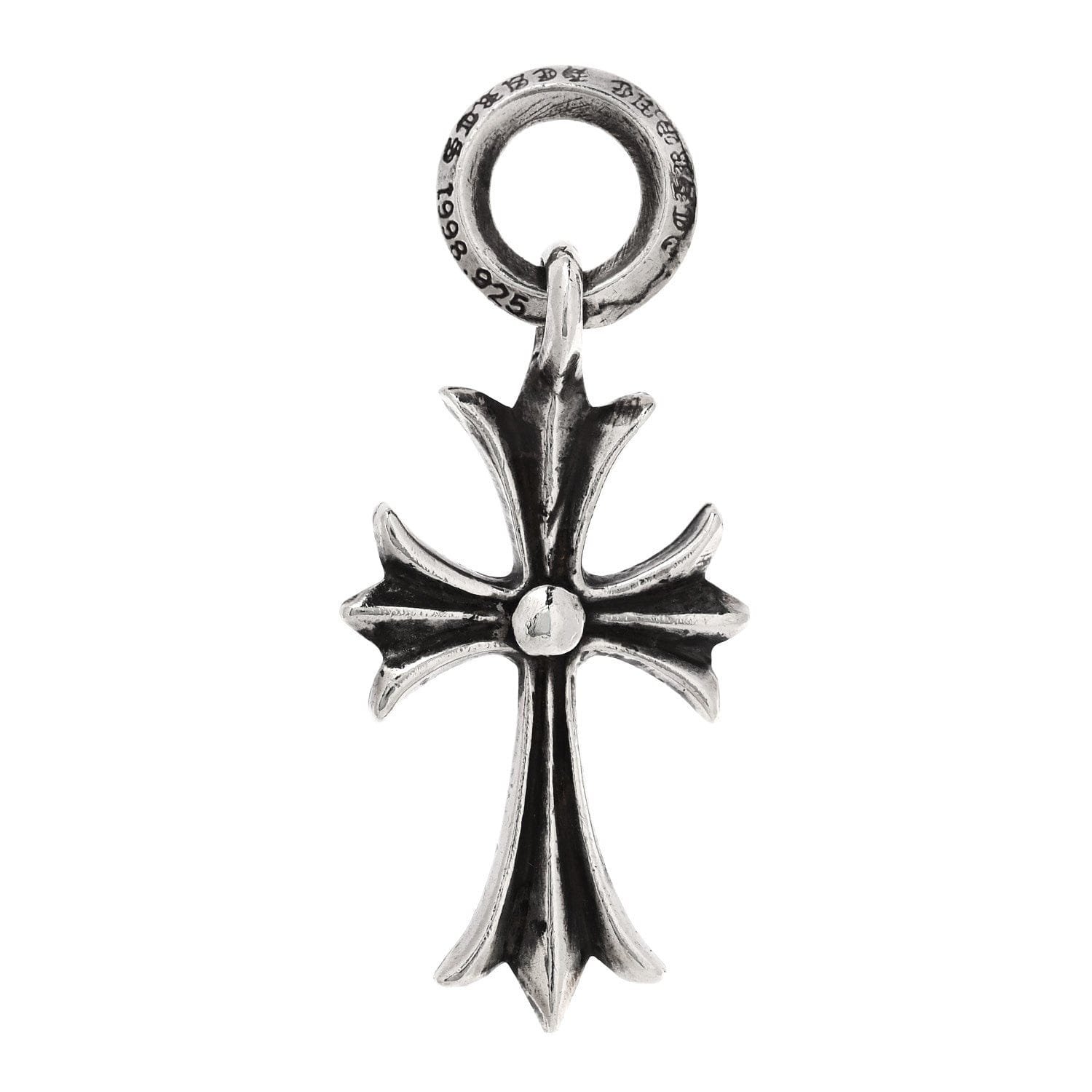 Chrome Hearts Sterling Silver Tiny Cross with Bail Pendant