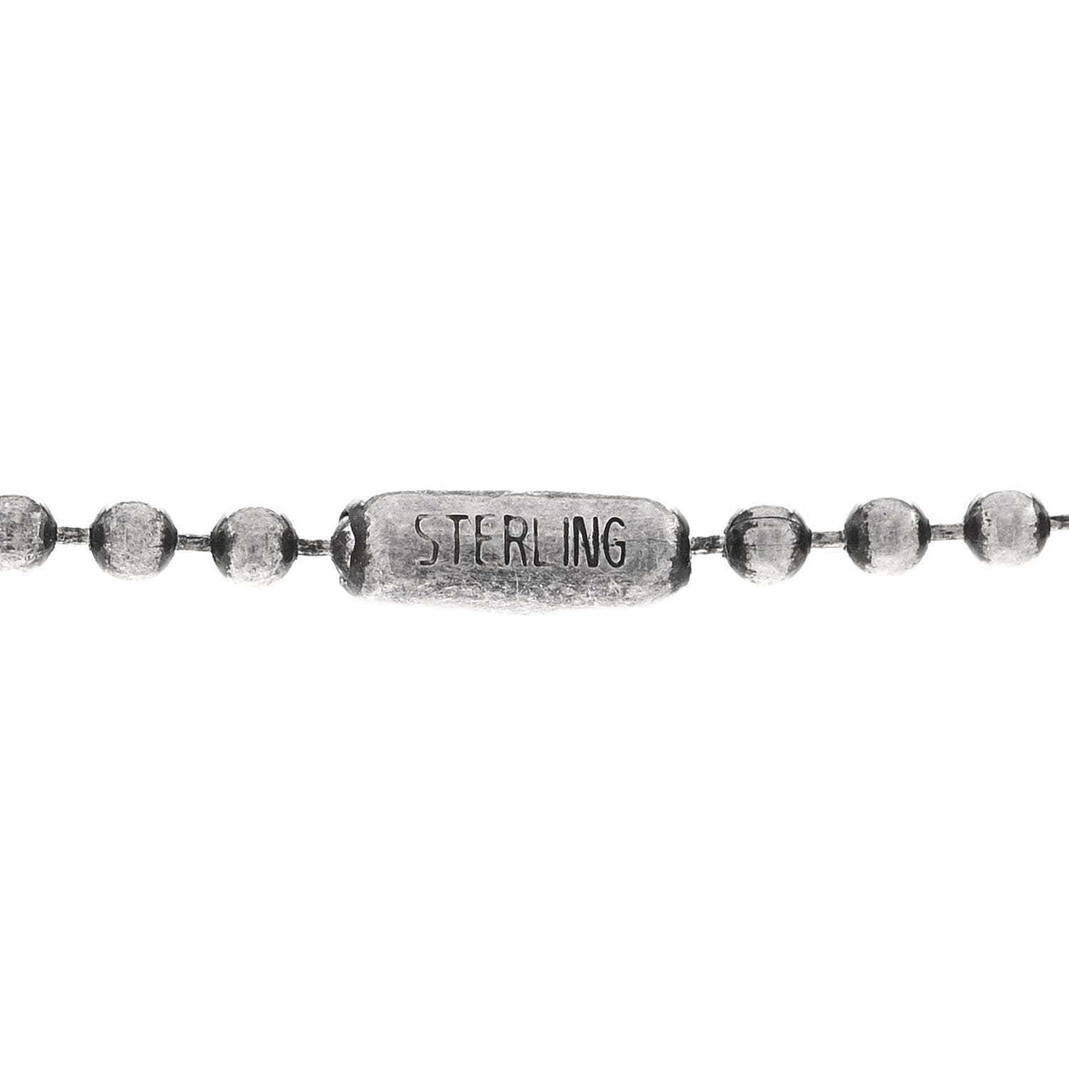 Chrome Hearts Sterling Silver Tiny CH Cross Ball Pendant Necklace