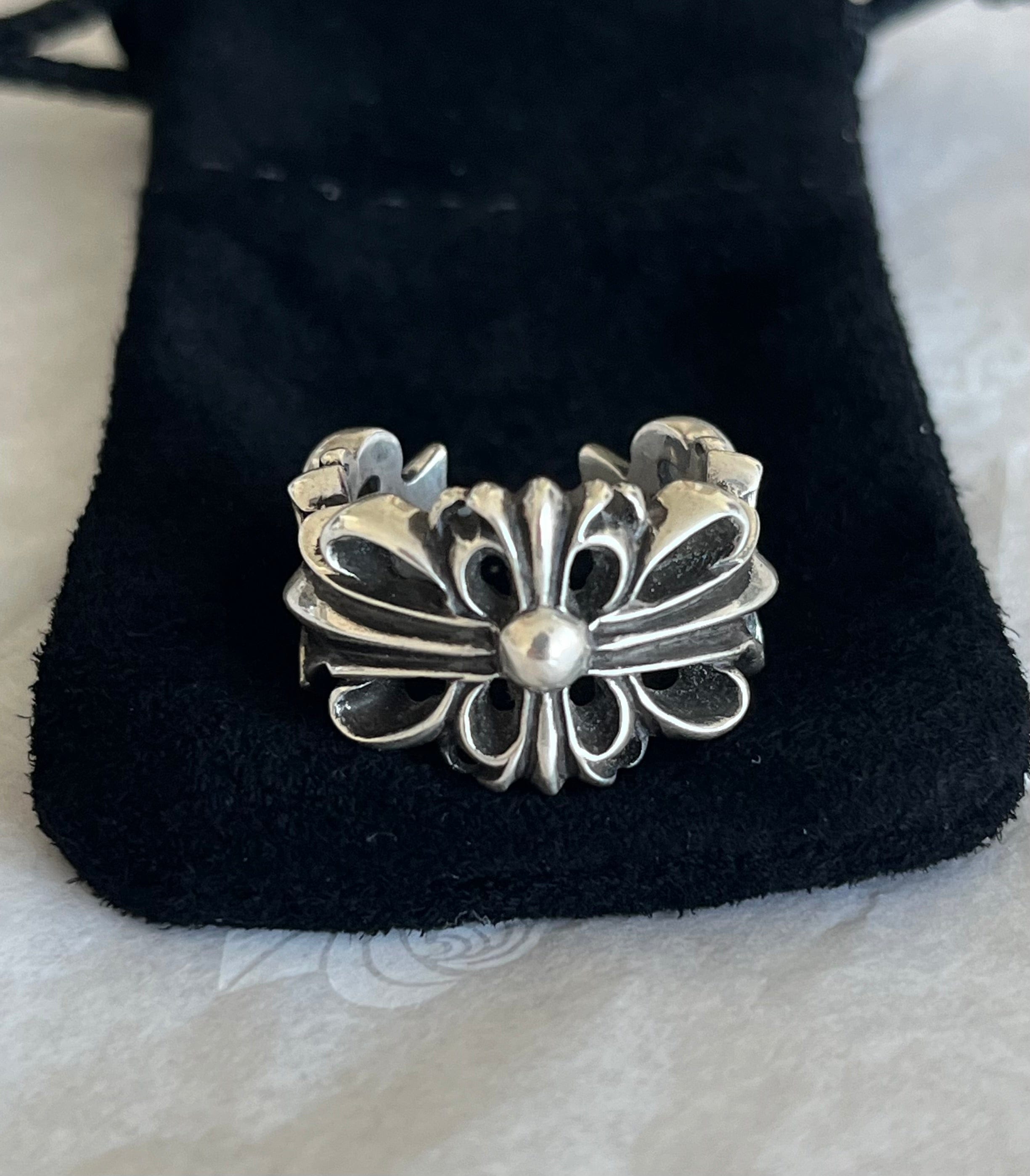 Chrome Hearts Ring Chrome Hearts Double Floral Cross Open
