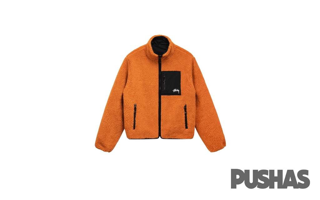 Stussy 8 Ball Sherpa Reversible Jacket Orange