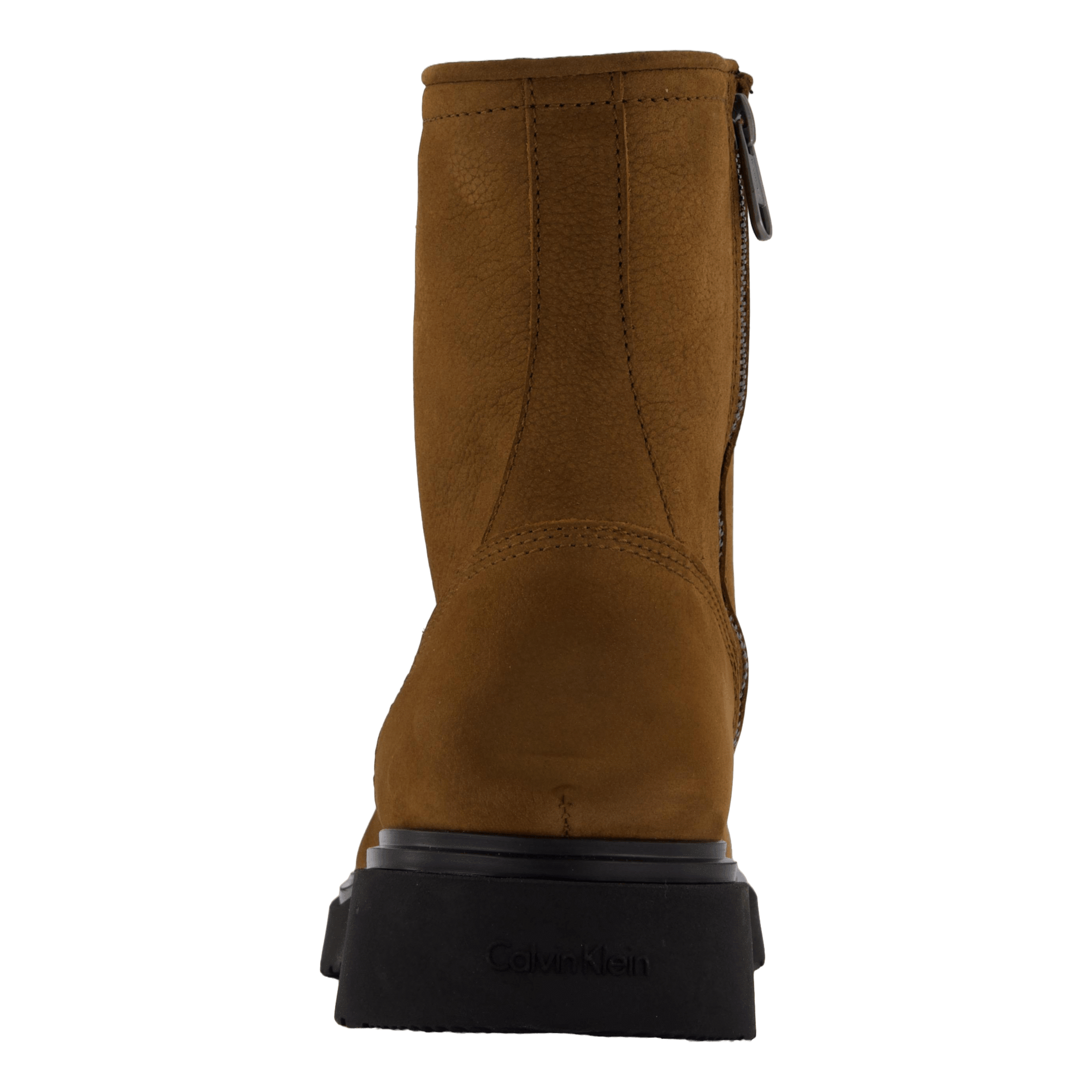 Calvin Klein Lace Up Boot W/ Zip Suede Snuff Brown