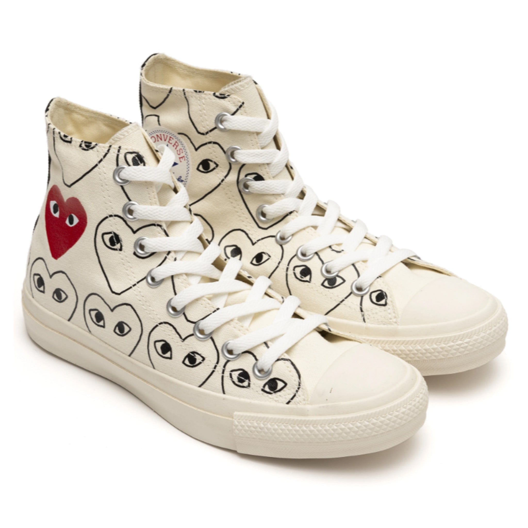 Comme Des Garcons PLAY COMME des GARÇONS Converse Chuck Taylor Hi (White)