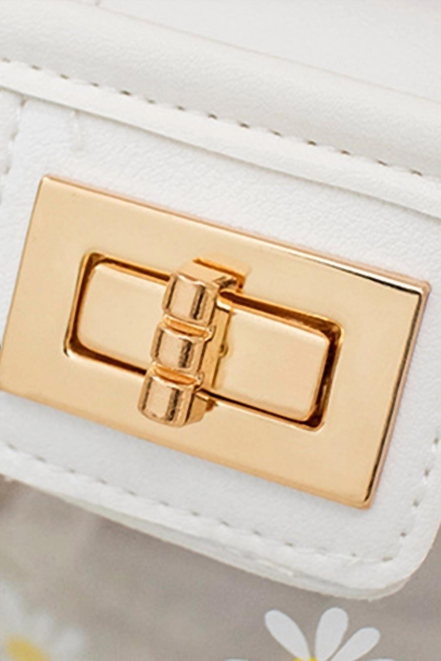 Transparent Daisy Floral Transparent Mini Crossbody Bag In White