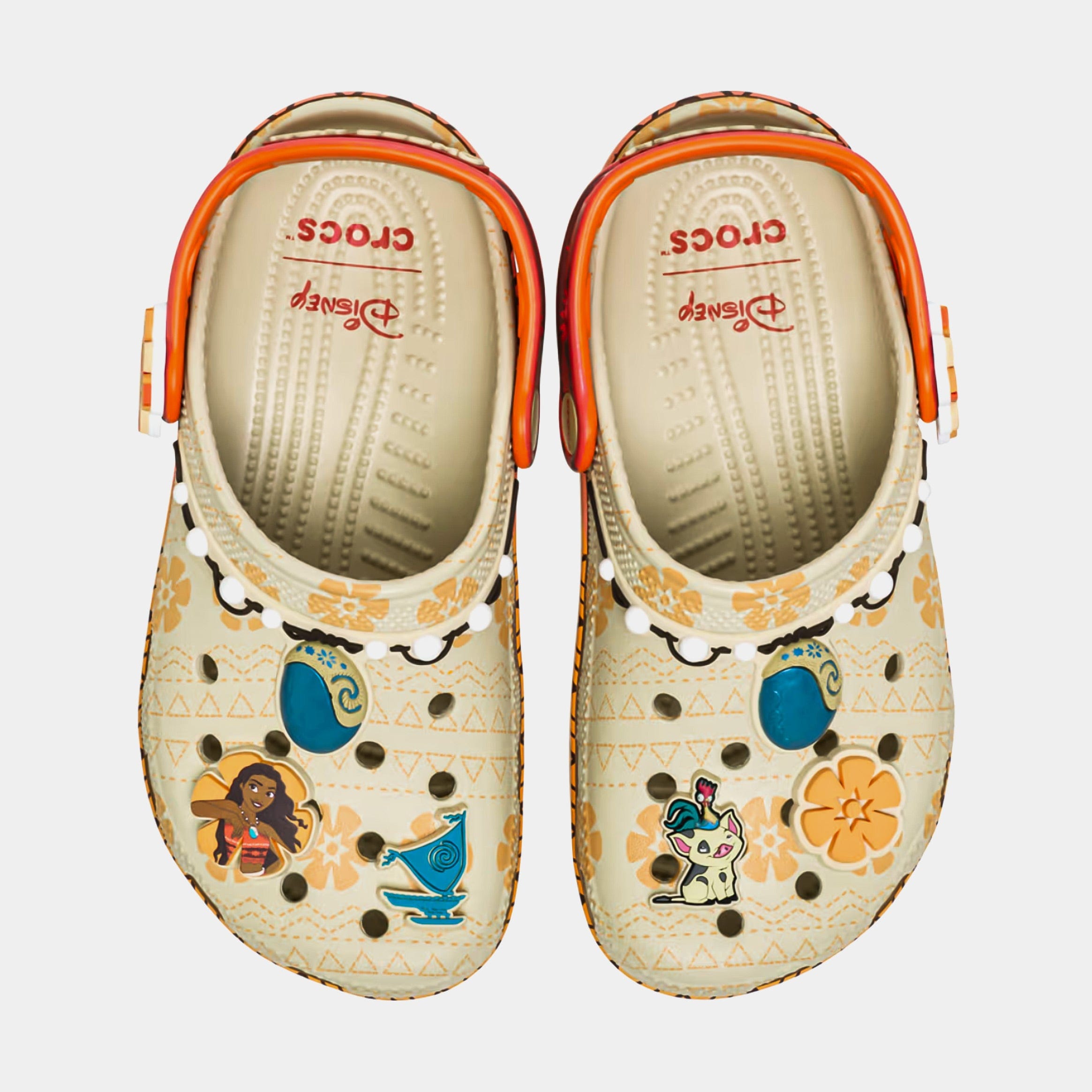 CROCS Disney Moana Classic Clog Preschool/Grade School Sandals (Beige/Orange)