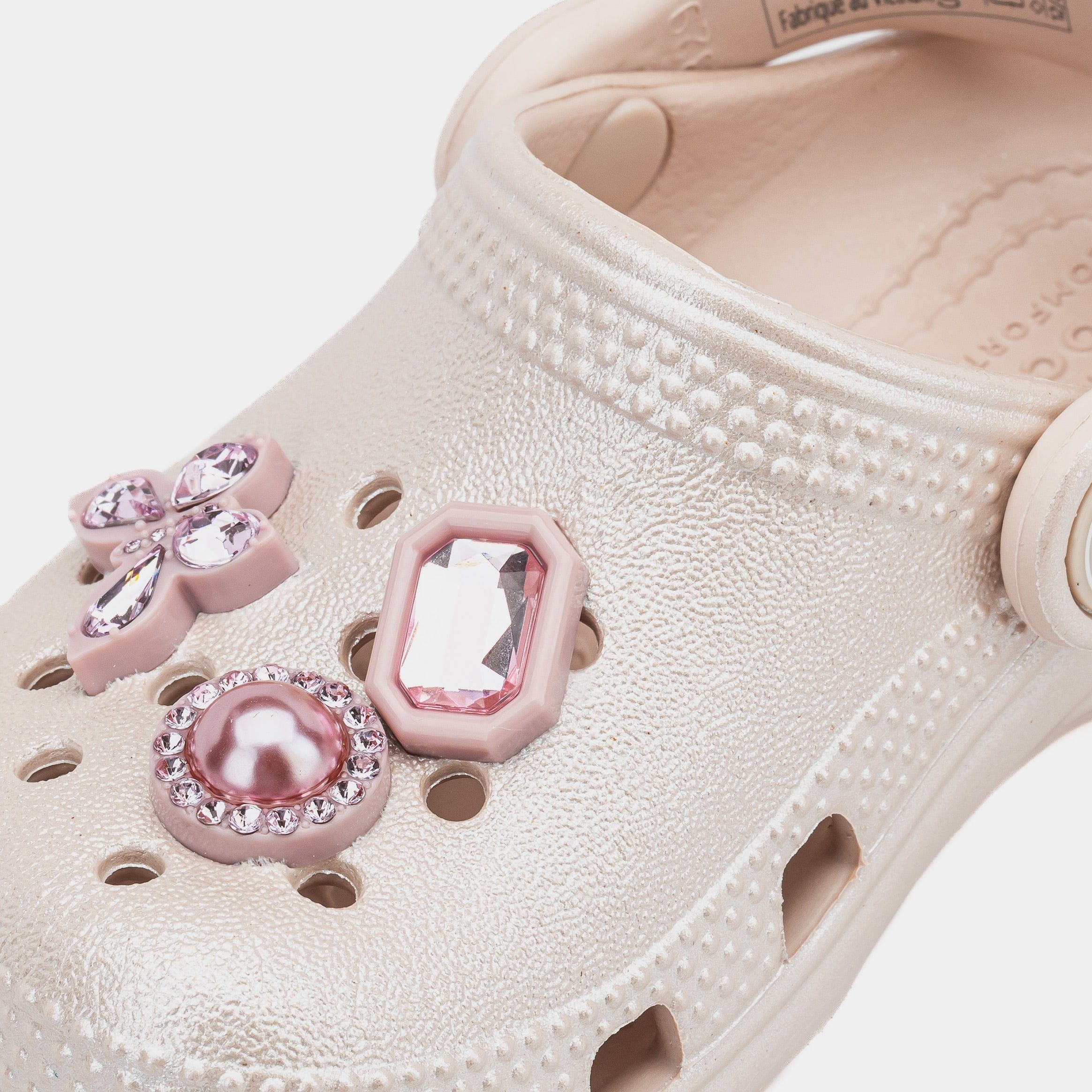 CROCS Classic Clog Shimmer Infant Toddler Sandals (Pink)