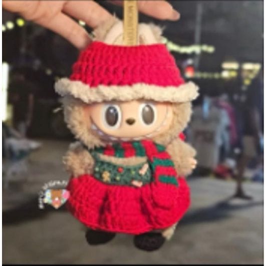 Pop Mart Labubu Mrs. Claus Christmas Outfit (Red/White) - Clothing for Labubu