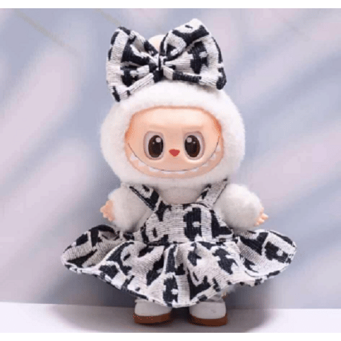 Pop Mart Labubu Outfit Black and White Dress and Bow V2 - Clothing for Labubu