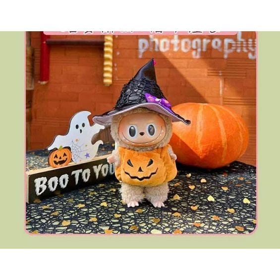 Pop Mart Labubu Boo To You! Halloween Outfit (Black/Orange) - Clothing for Labubu