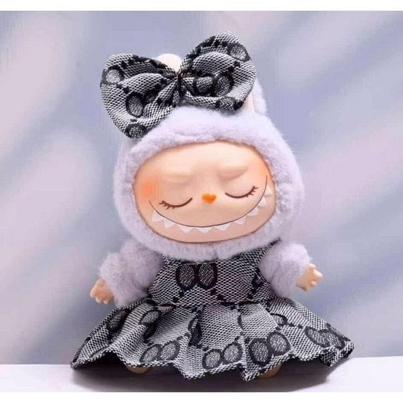 Pop Mart Labubu Outfit Black and White Dress and Bow - Clothing for Labubu