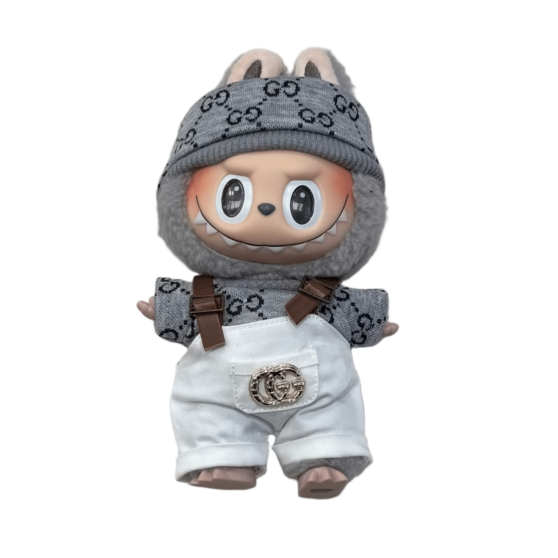 Pop Mart Labubu - Gucci Overall's Inspired Outfit White