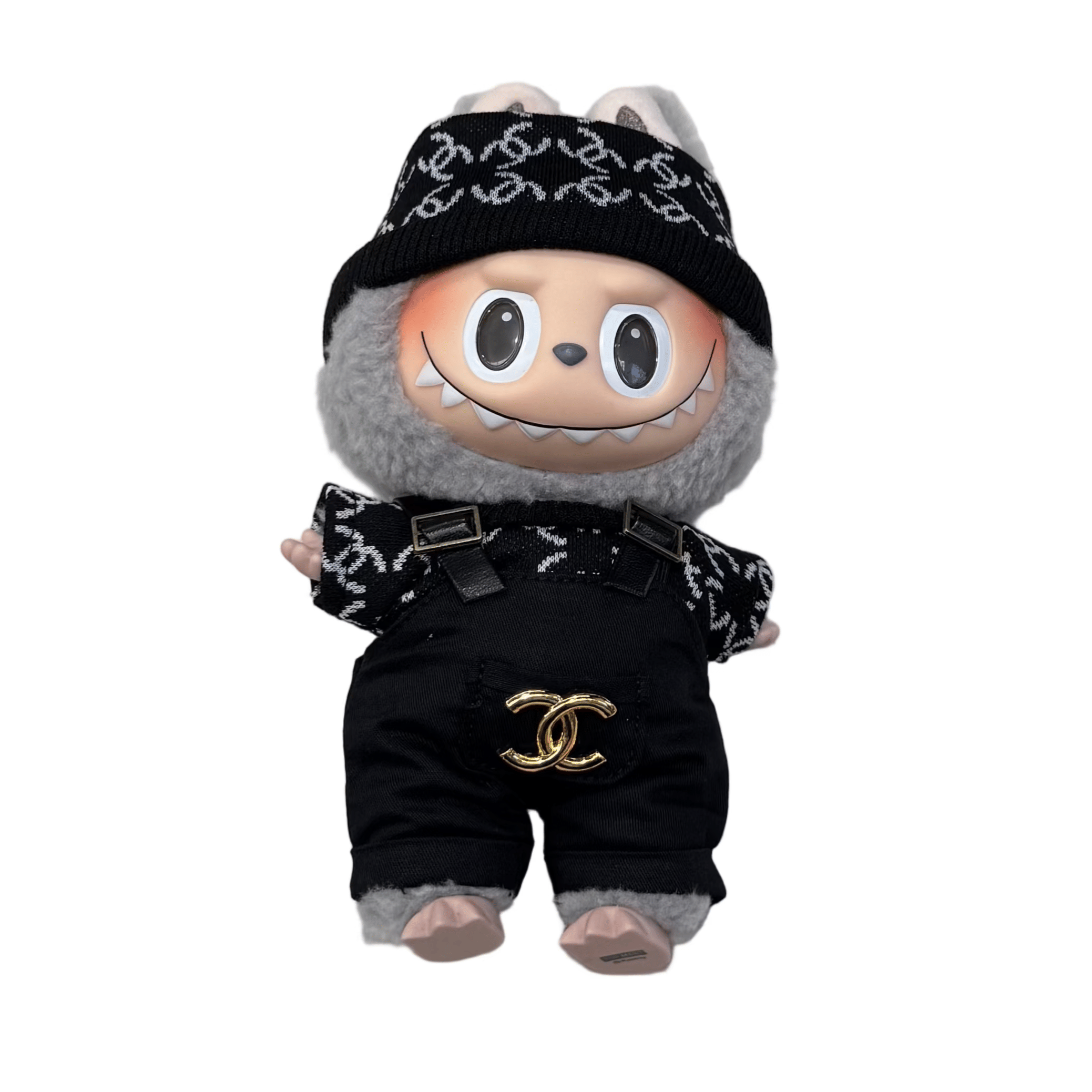 Pop Mart Labubu - Chanel Overall's Inspired Outfit Black
