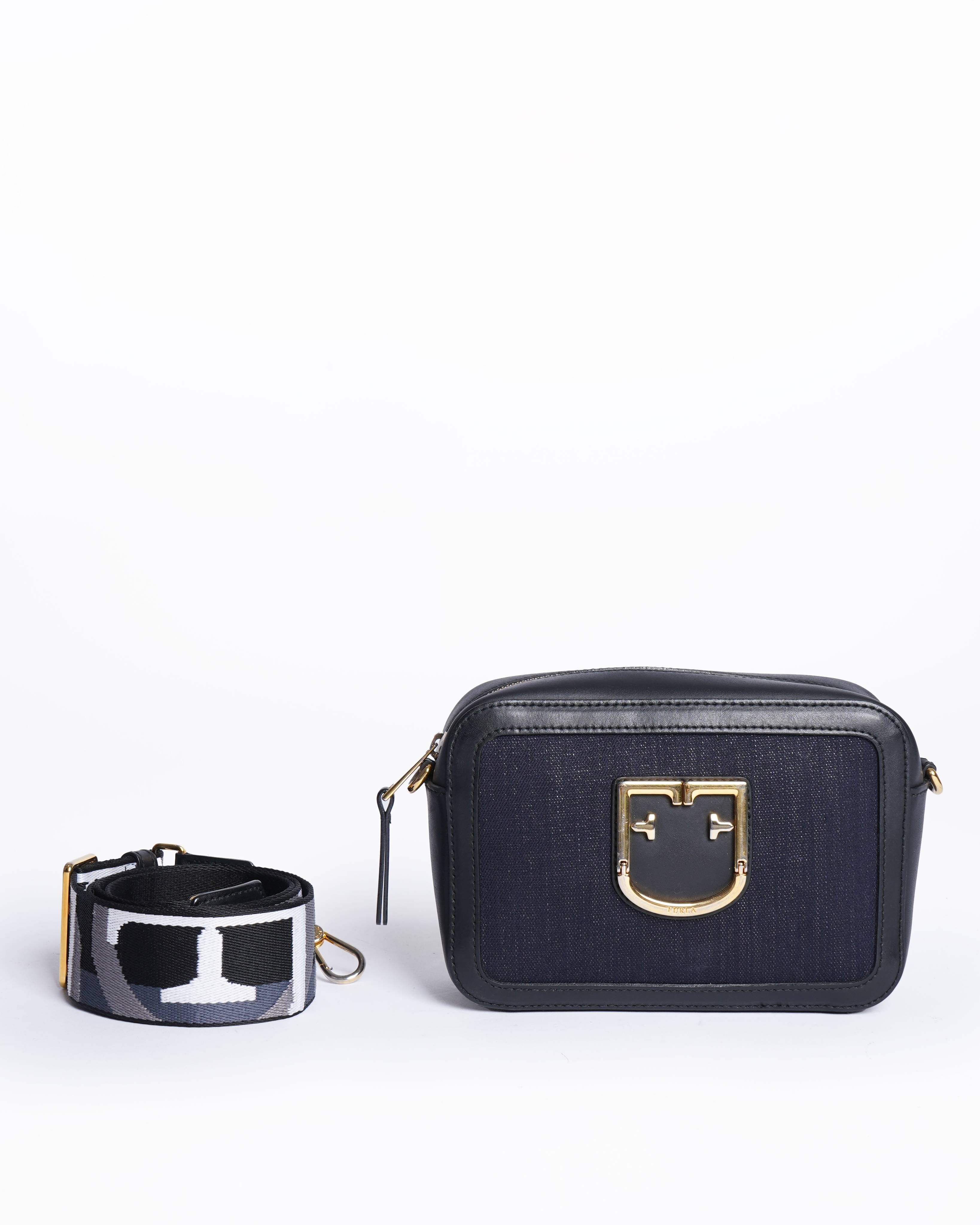 Furla Brava Crossbody Bag In Canvas & Leather