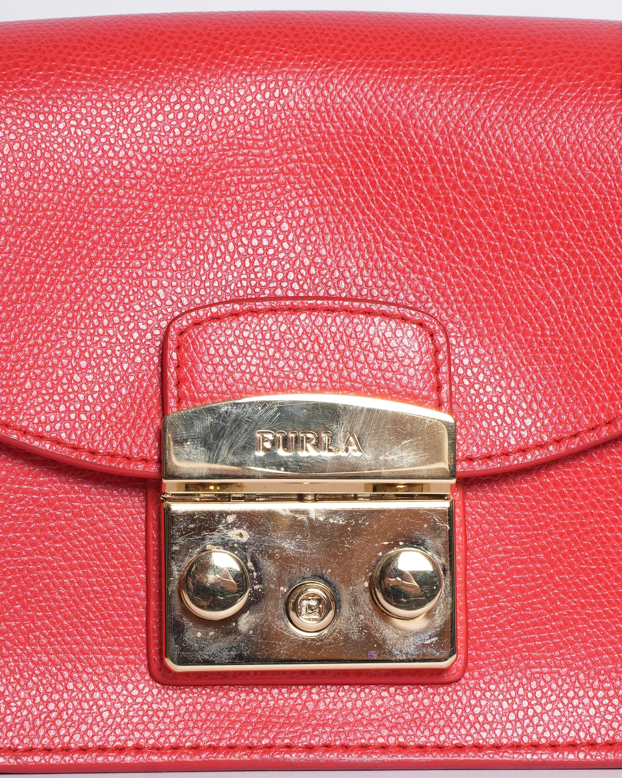 Furla Red Envelope Flap Crossbody Bag