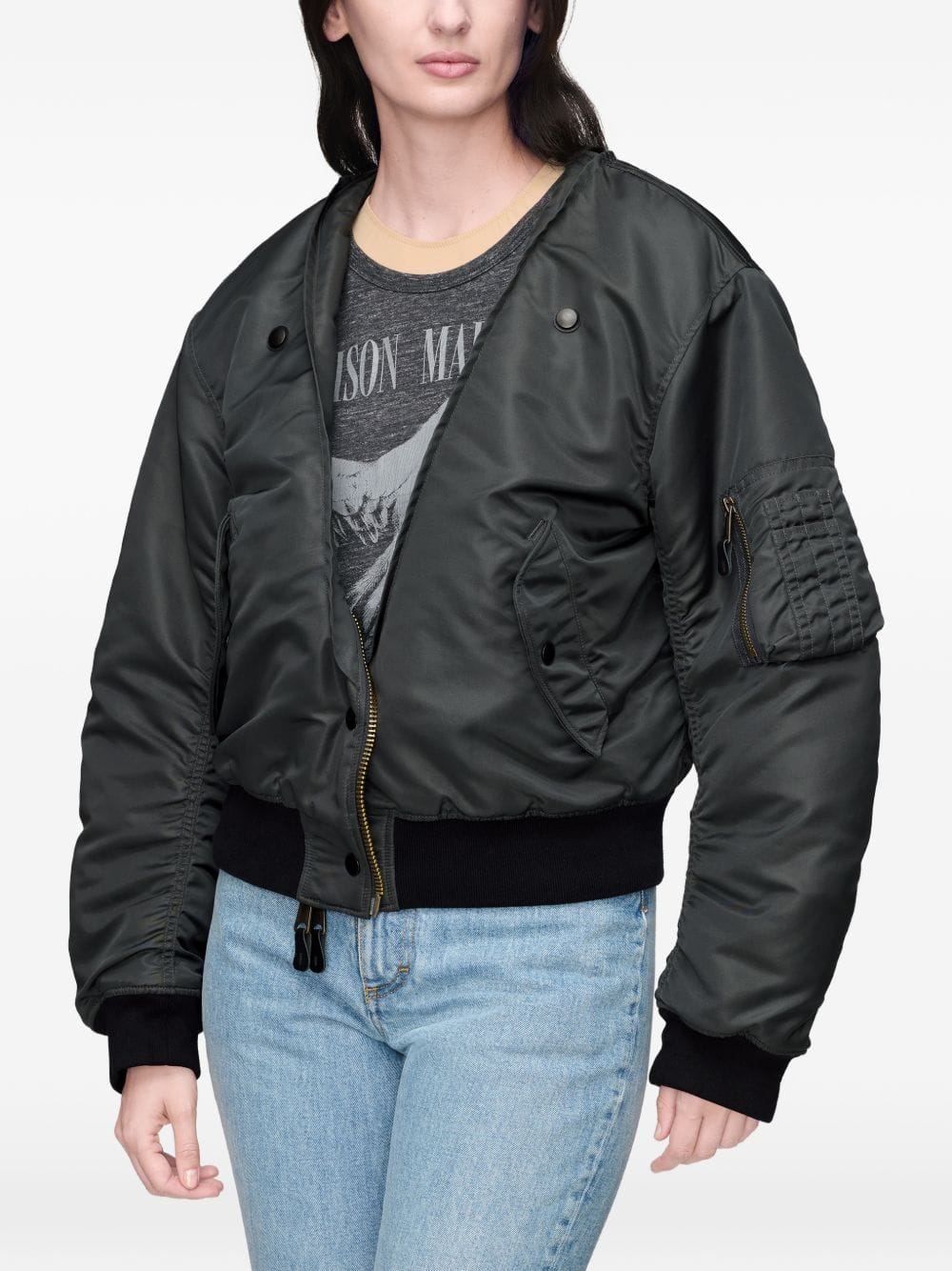 Maison Margiela Nylon Bomber Jacket — Black