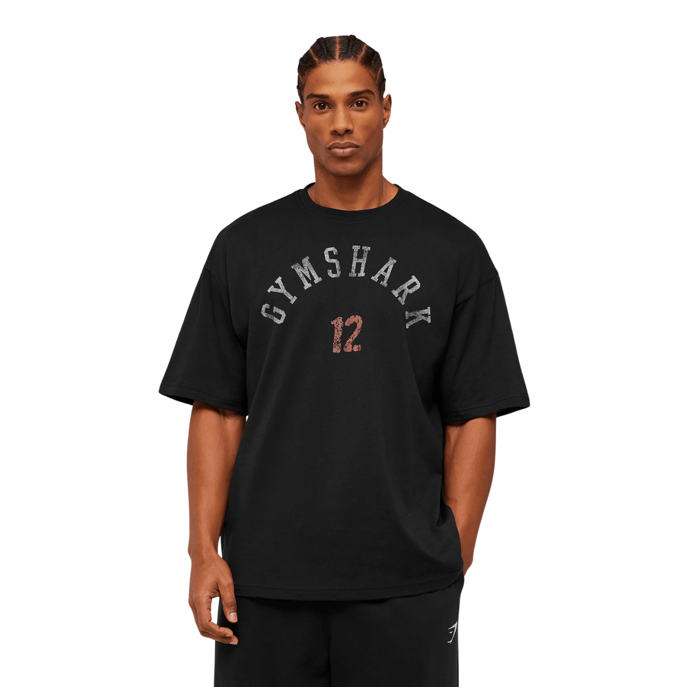 GYMSHARK 12 Graphic T - Shirt oversized fit - GS Black
