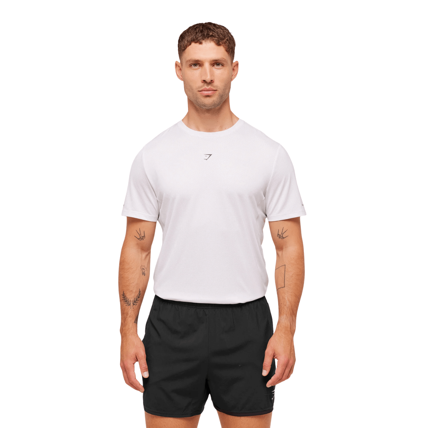 GYMSHARK Running T - Shirt slim fit White