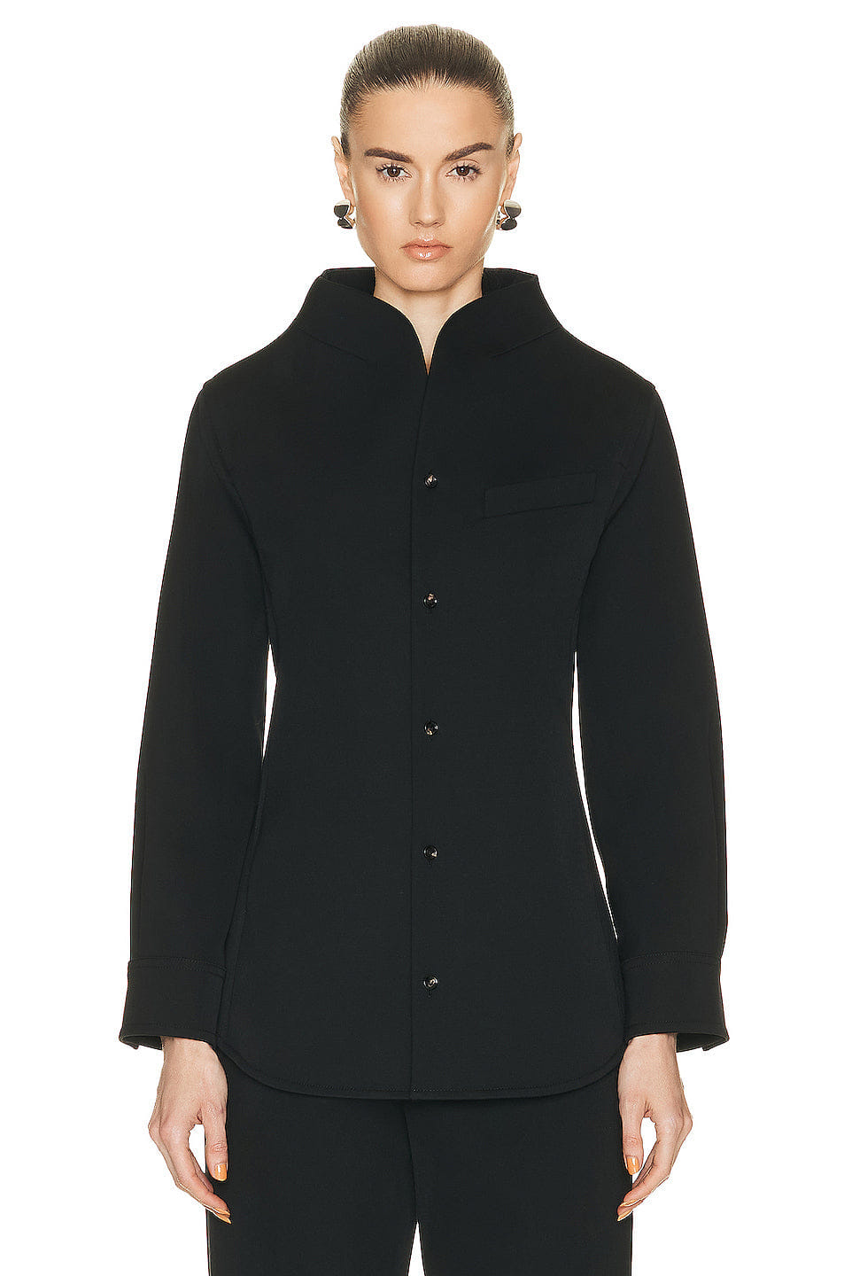 Bottega Veneta Stretch Funnel Neck Shirt