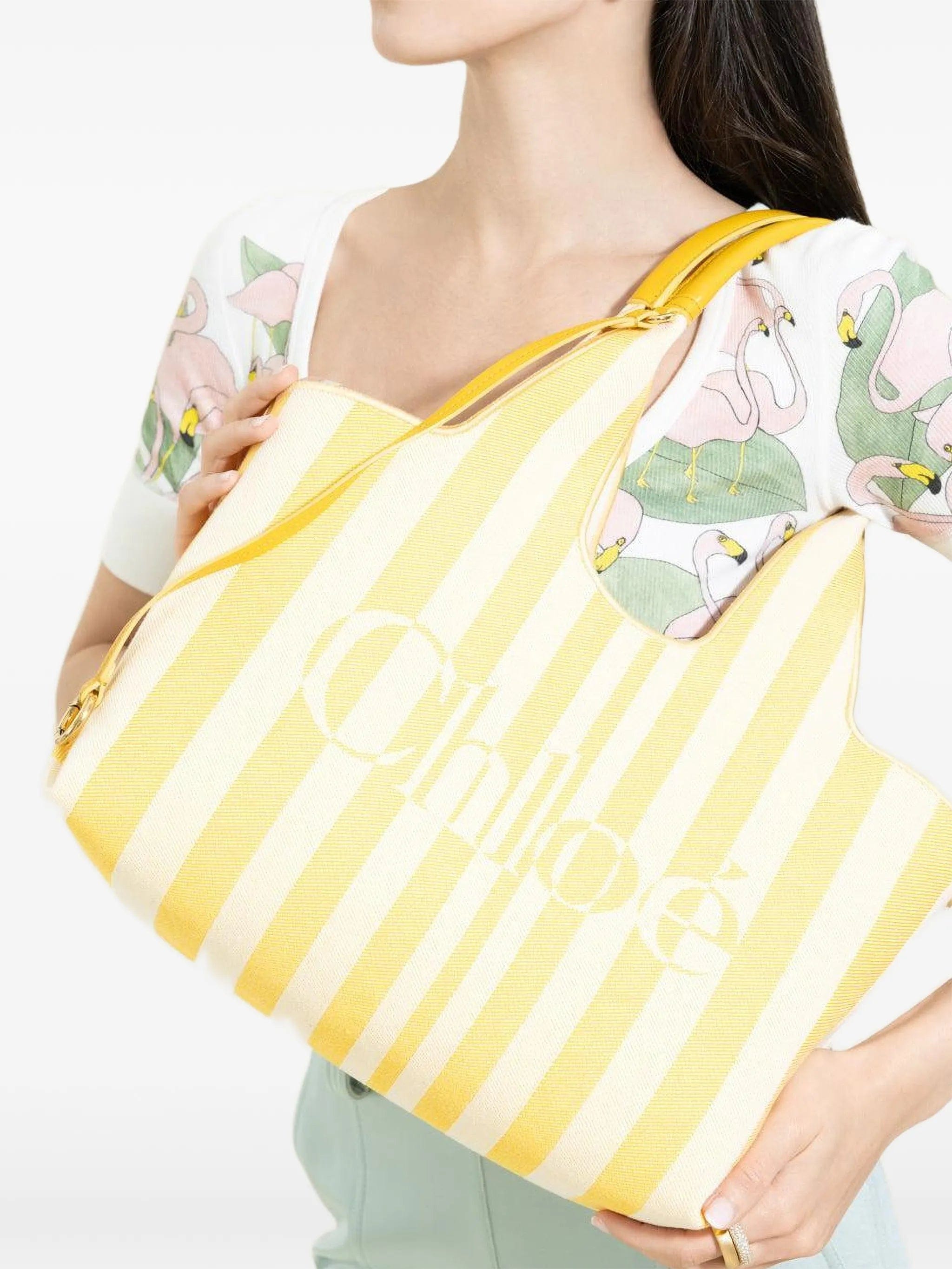 Chloé striped logo - print tote bag