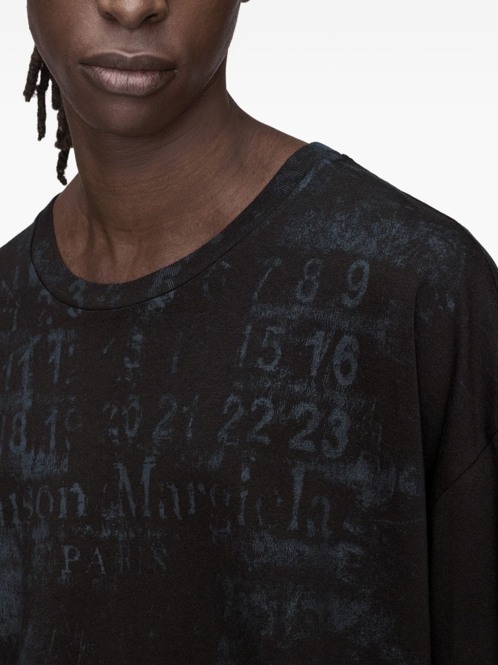 Maison Margiela Embroidered Logo Cotton T - shirt — Black