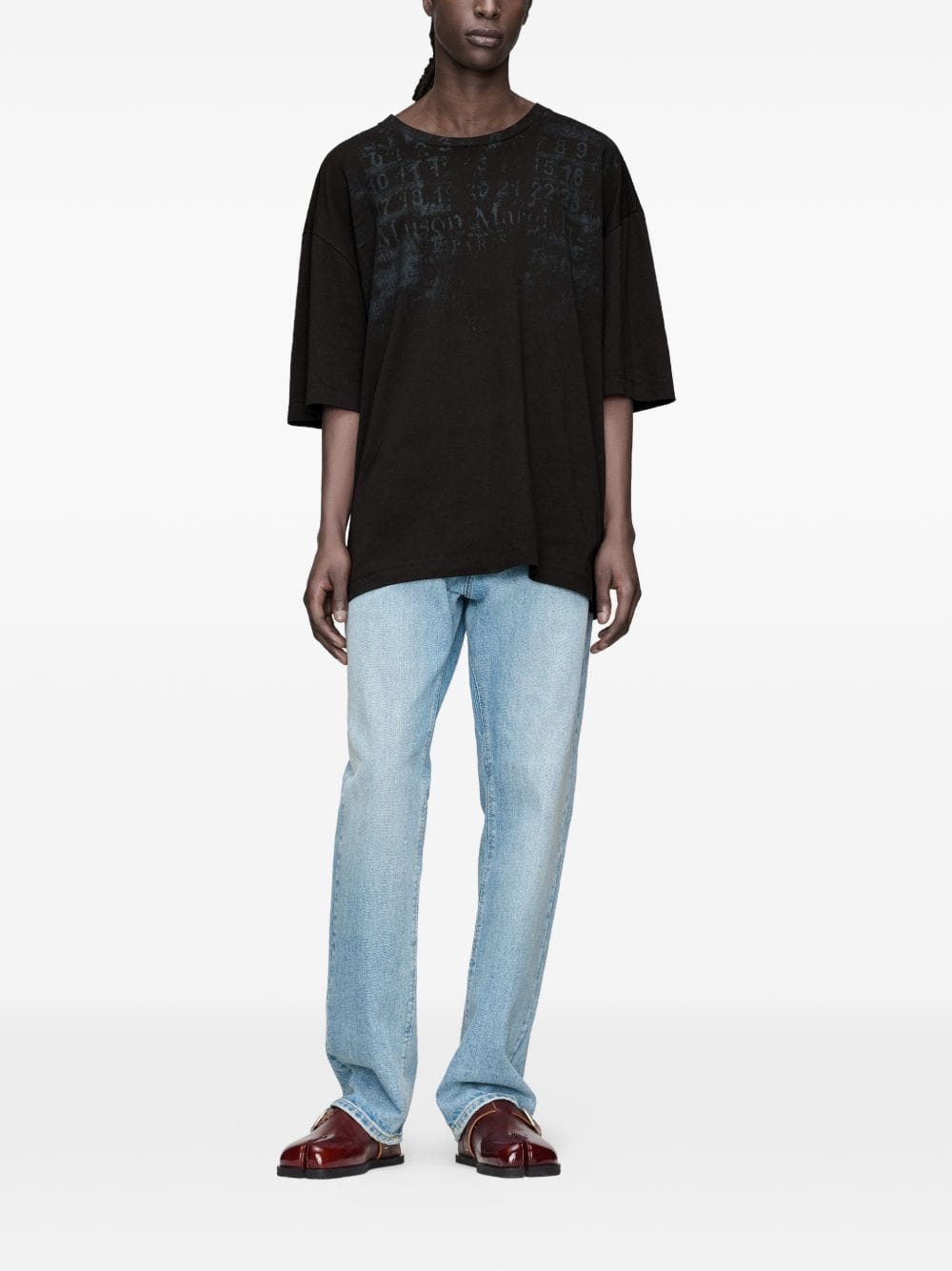 Maison Margiela Embroidered Logo Cotton T - shirt — Black