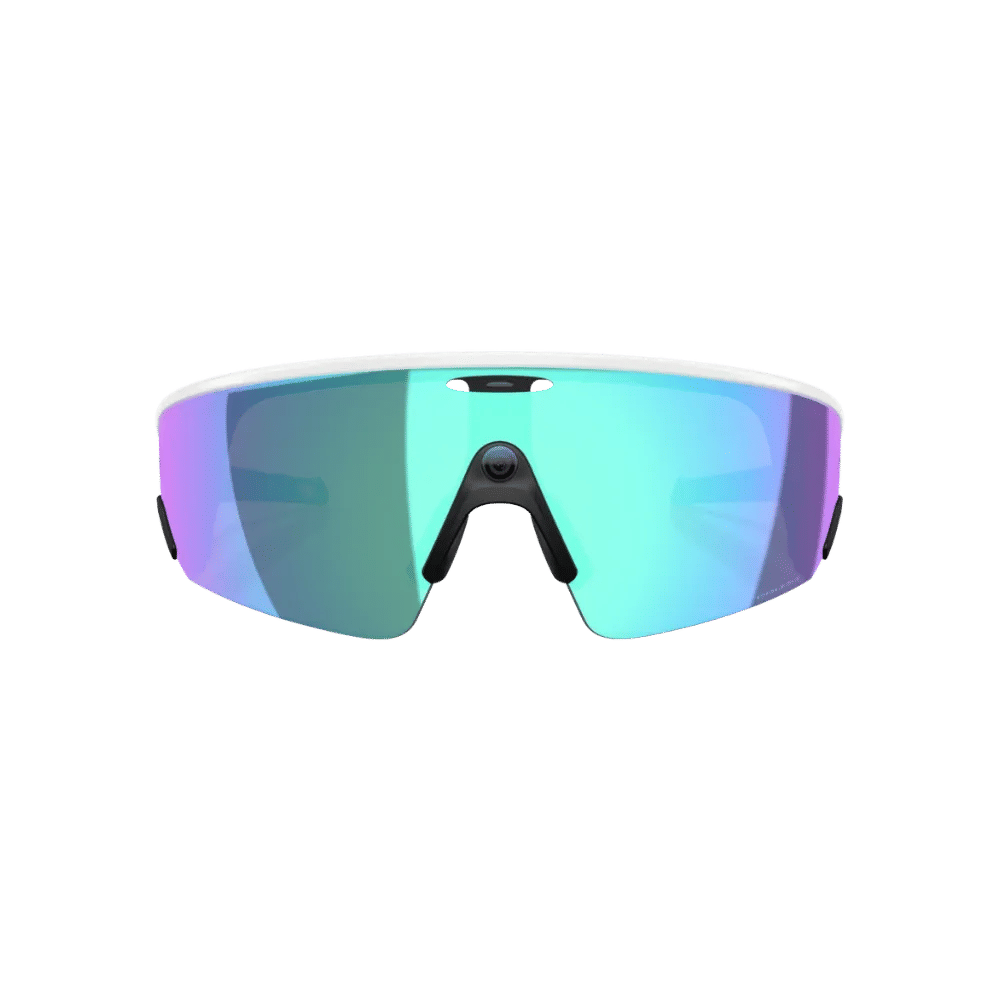 Meta x Oakley Sunglass Vanguard Prizm Sapphire Lenses with White Frame