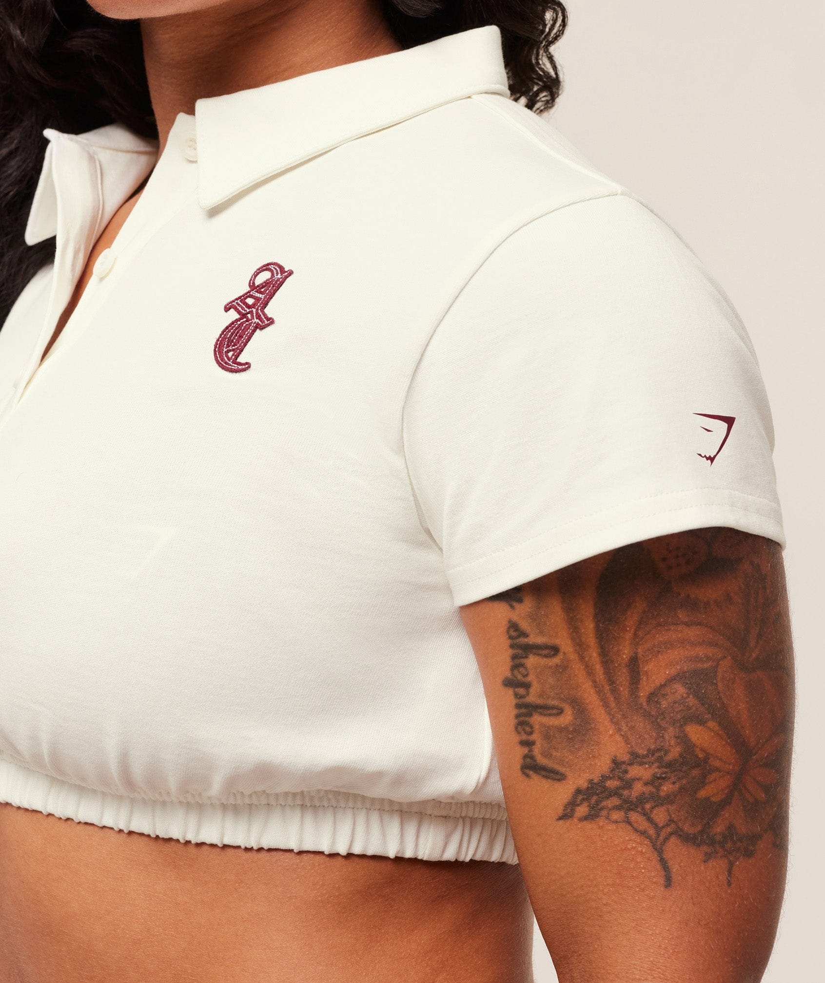 Gymshark Women's Gymshark Gymshark x Analis Cropped Polo Soft White