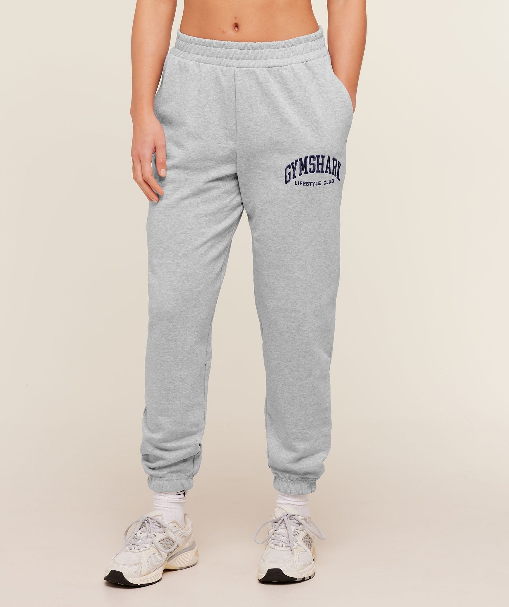 Gymshark Women's Gymshark Collegiate Graphic Joggers Light Grey Core Marl