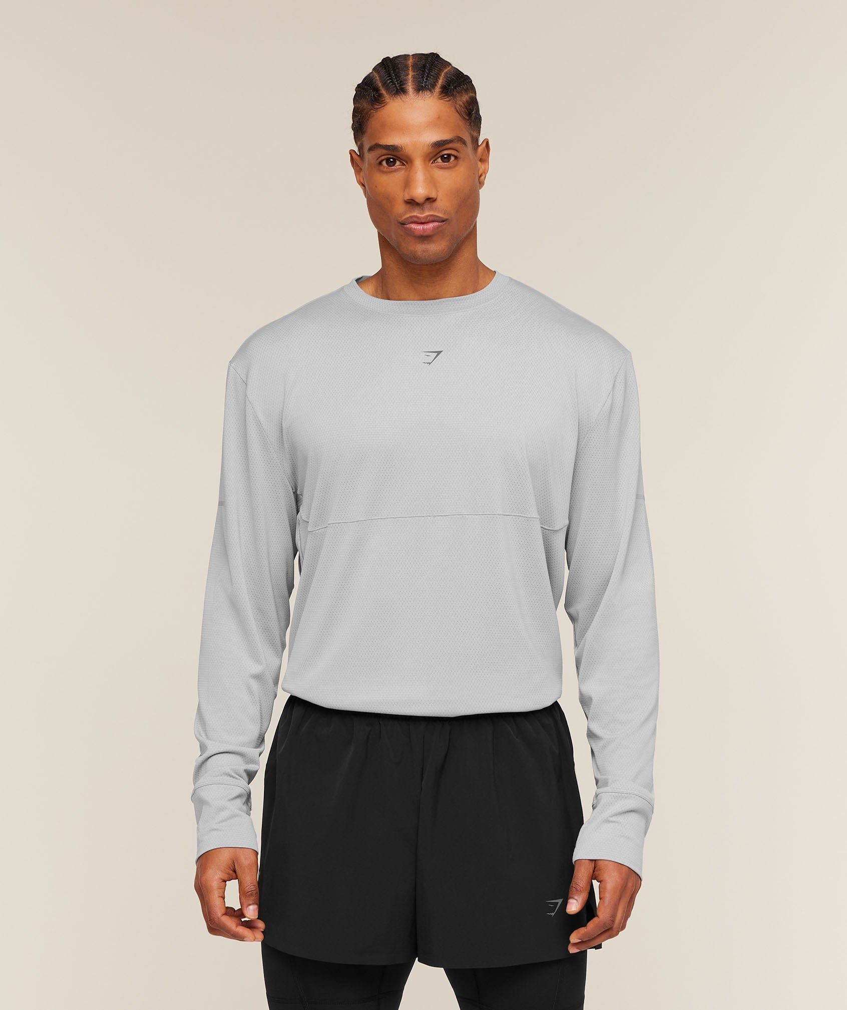 Gymshark Running Long Sleeve T - Shirt Stratus Grey