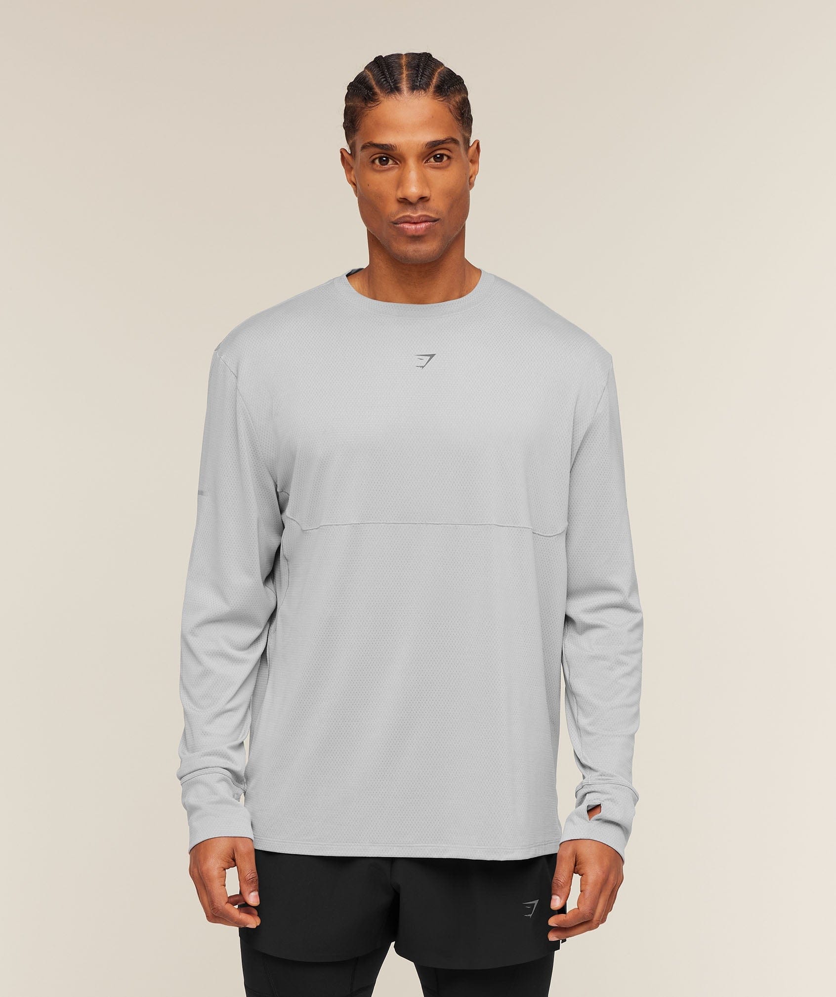 Gymshark Running Long Sleeve T - Shirt Stratus Grey