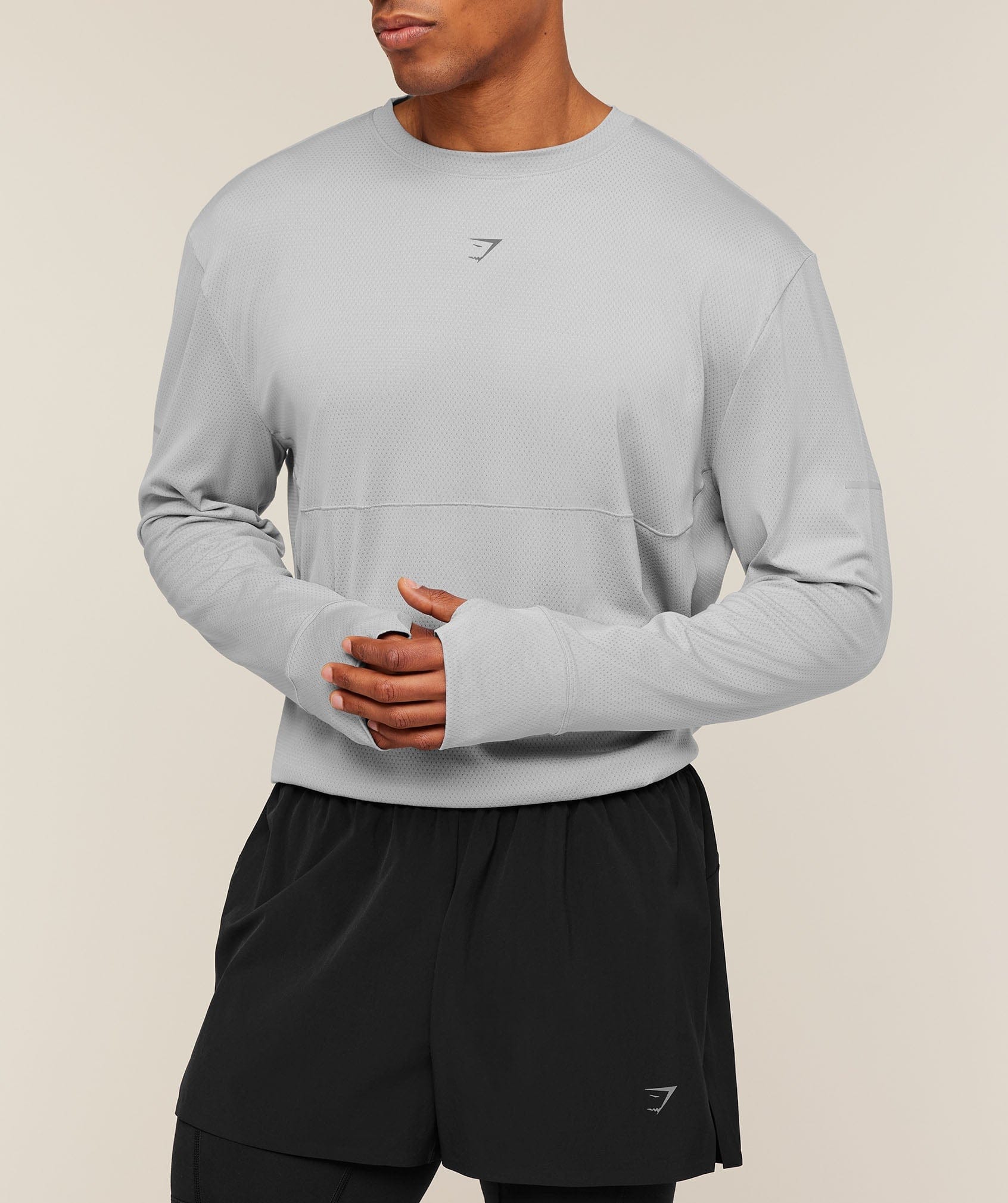 Gymshark Running Long Sleeve T - Shirt Stratus Grey