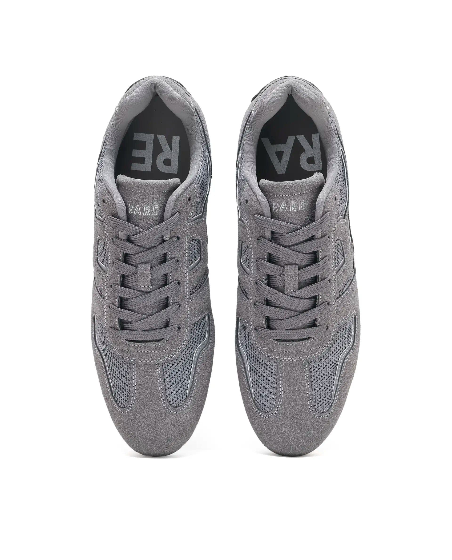 Rarez Mens Otimo - M Light Grey Micro Suede Sneaker