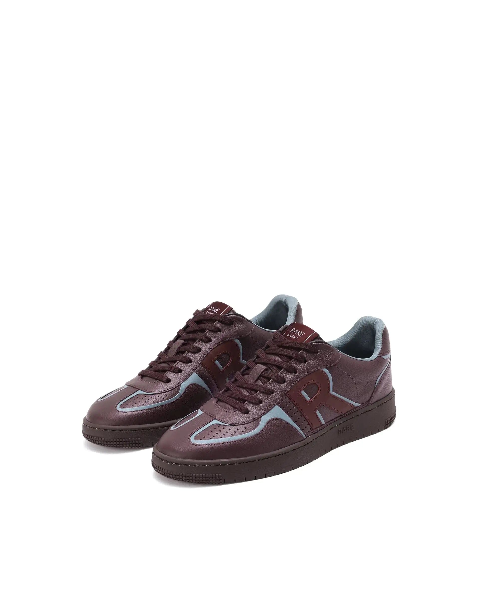 RAREZ Rare Rabbit Men Ascend Burgundy Dual Tone Genuine Leather Lace - Up Low Top Sneaker Shoes