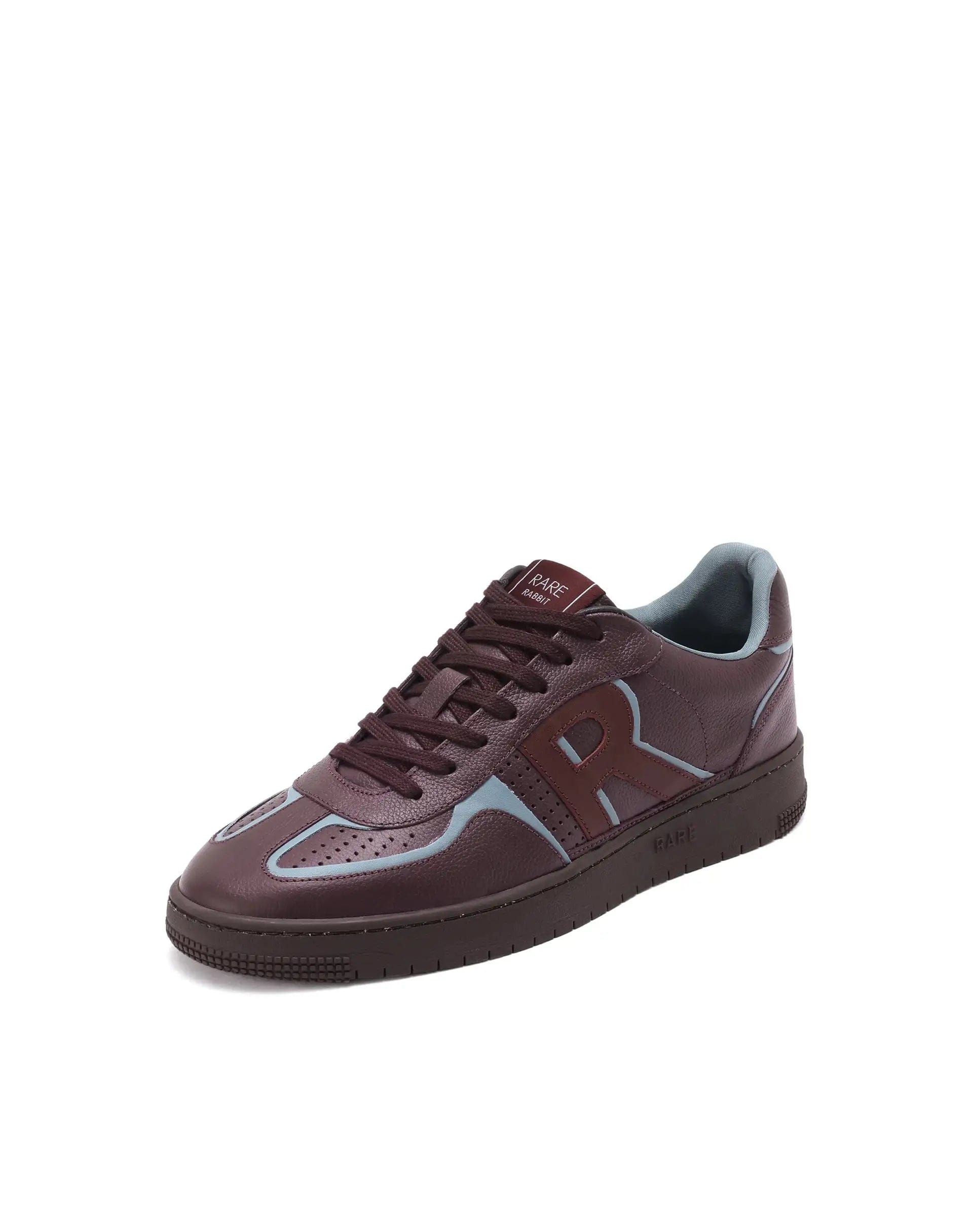 RAREZ Rare Rabbit Men Ascend Burgundy Dual Tone Genuine Leather Lace - Up Low Top Sneaker Shoes