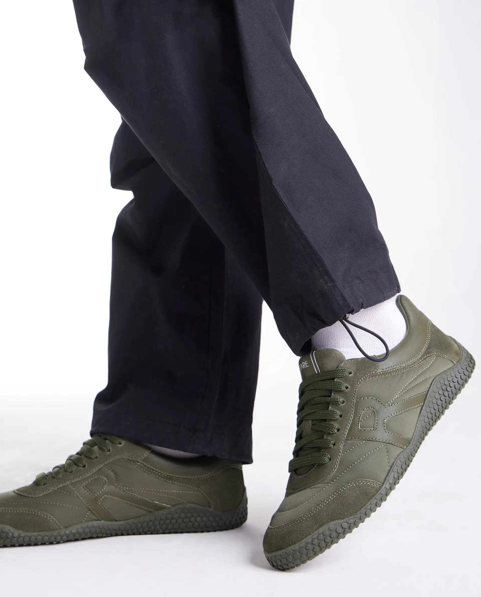 RAREZ Rare Rabbit Men's Membo P6 Dark Olive Suede Sneaker