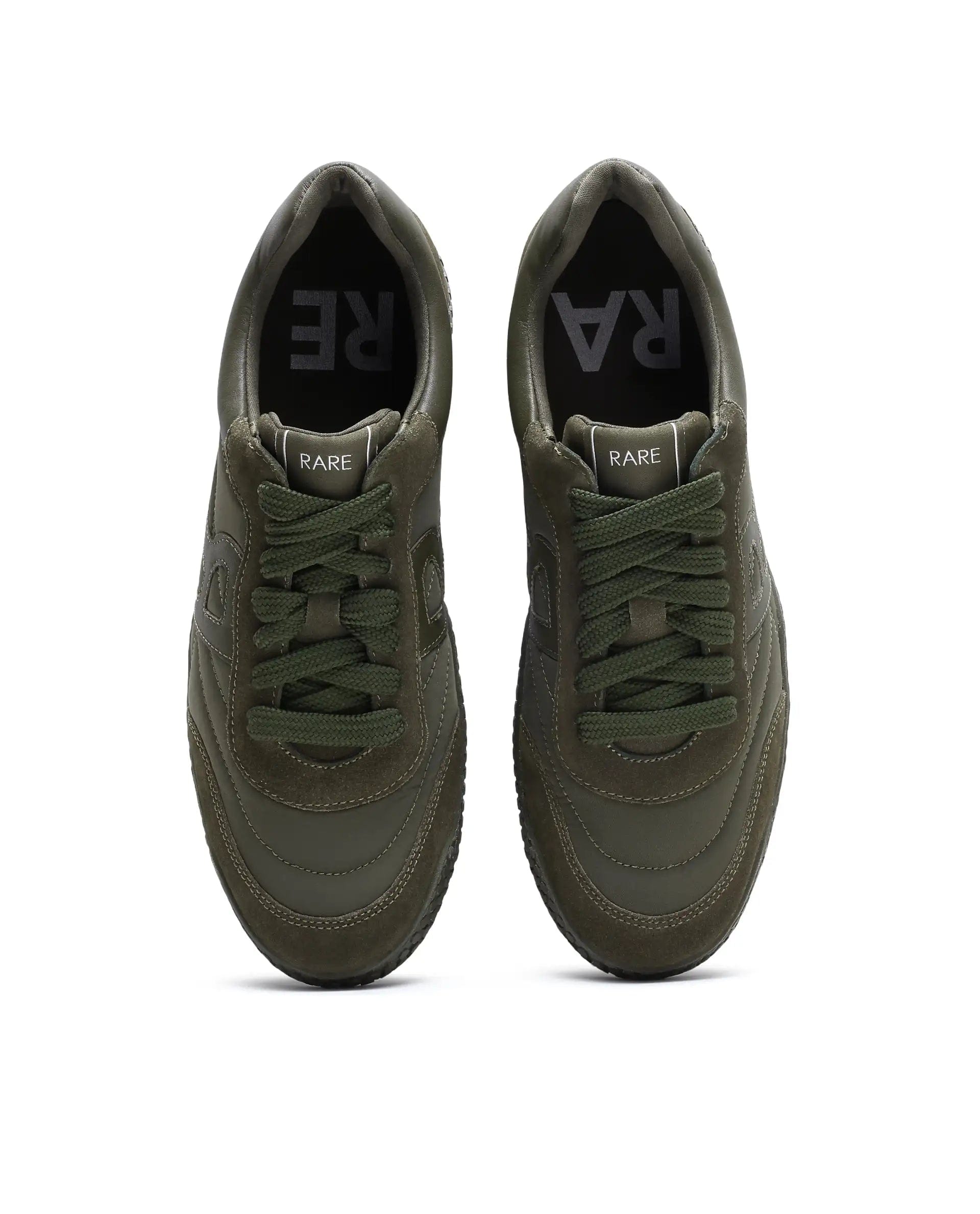 RAREZ Rare Rabbit Men's Membo P6 Dark Olive Suede Sneaker