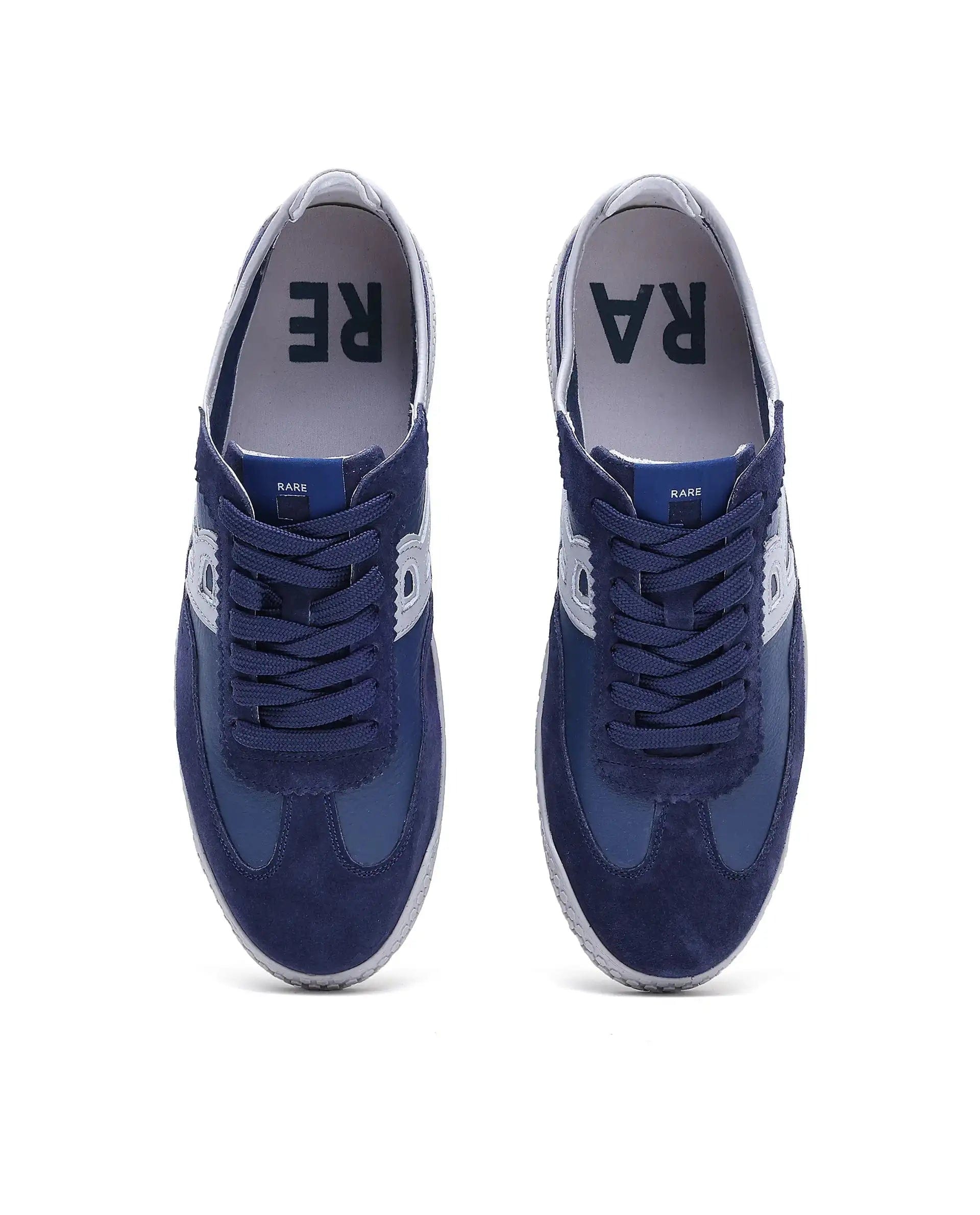 RAREZ Rare Rabbit Men's Membo Navy Leather Fabric Sneaker