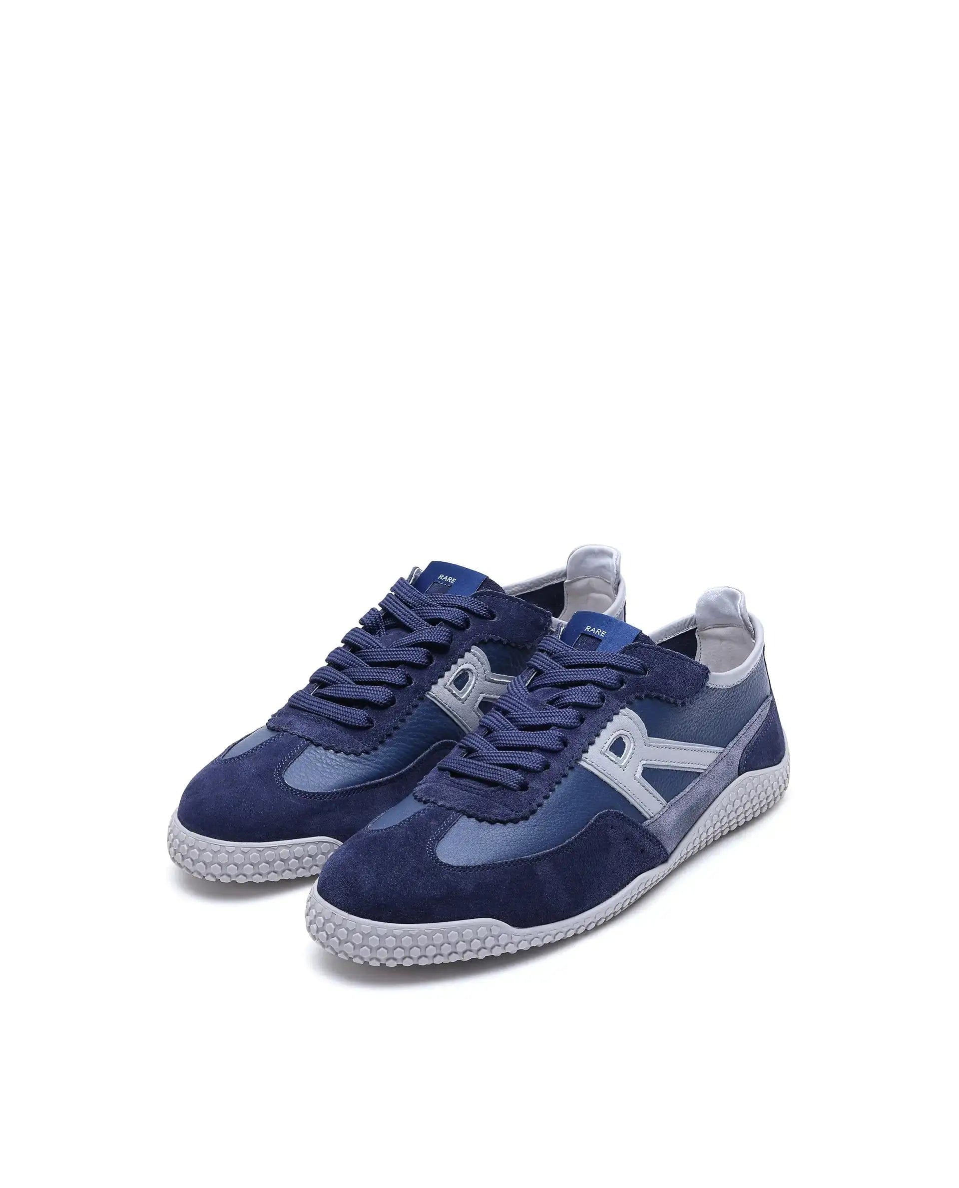 RAREZ Rare Rabbit Men's Membo Navy Leather Fabric Sneaker