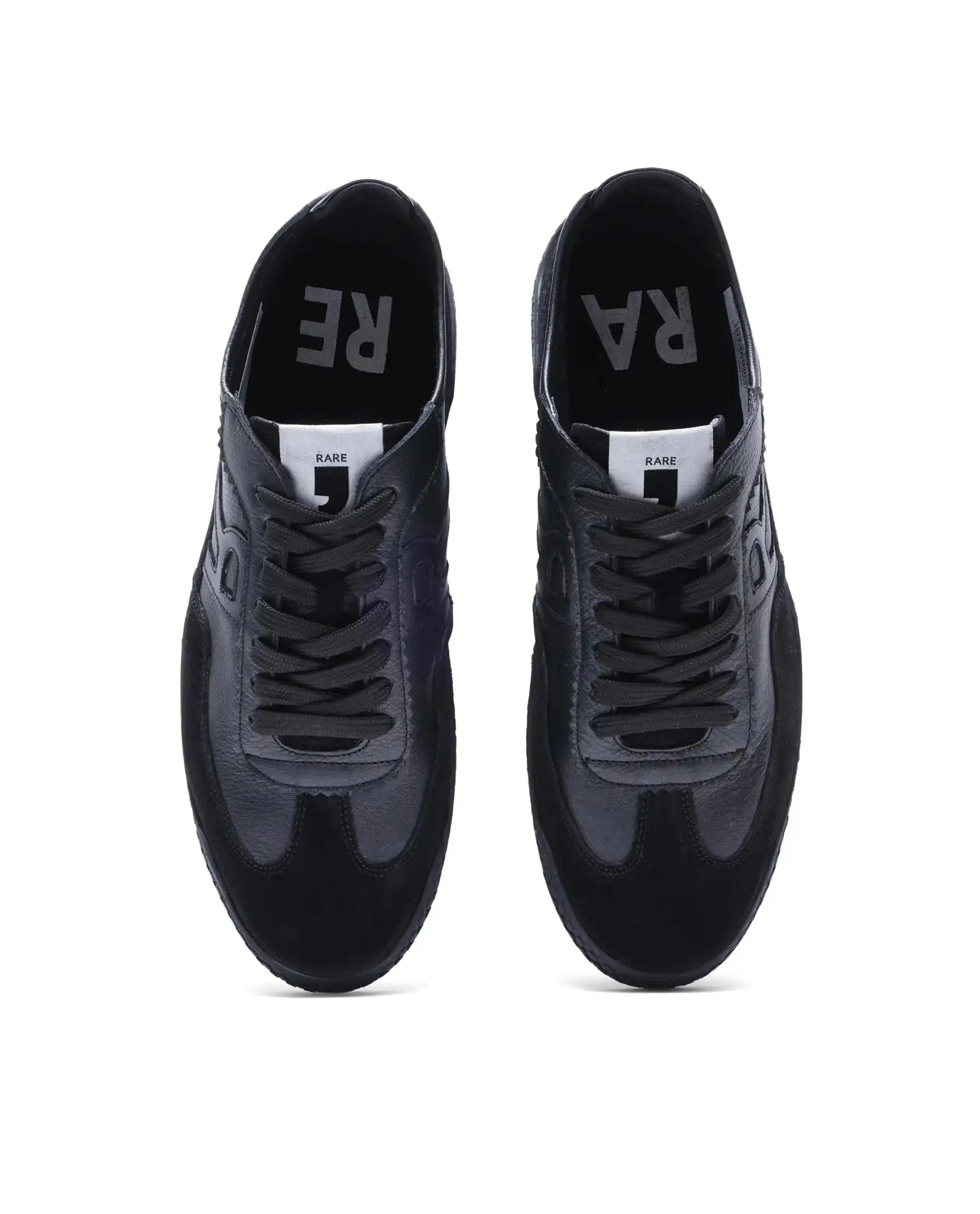 RAREZ Rare Rabbit Men's Membo Black Leather Fabric Sneaker