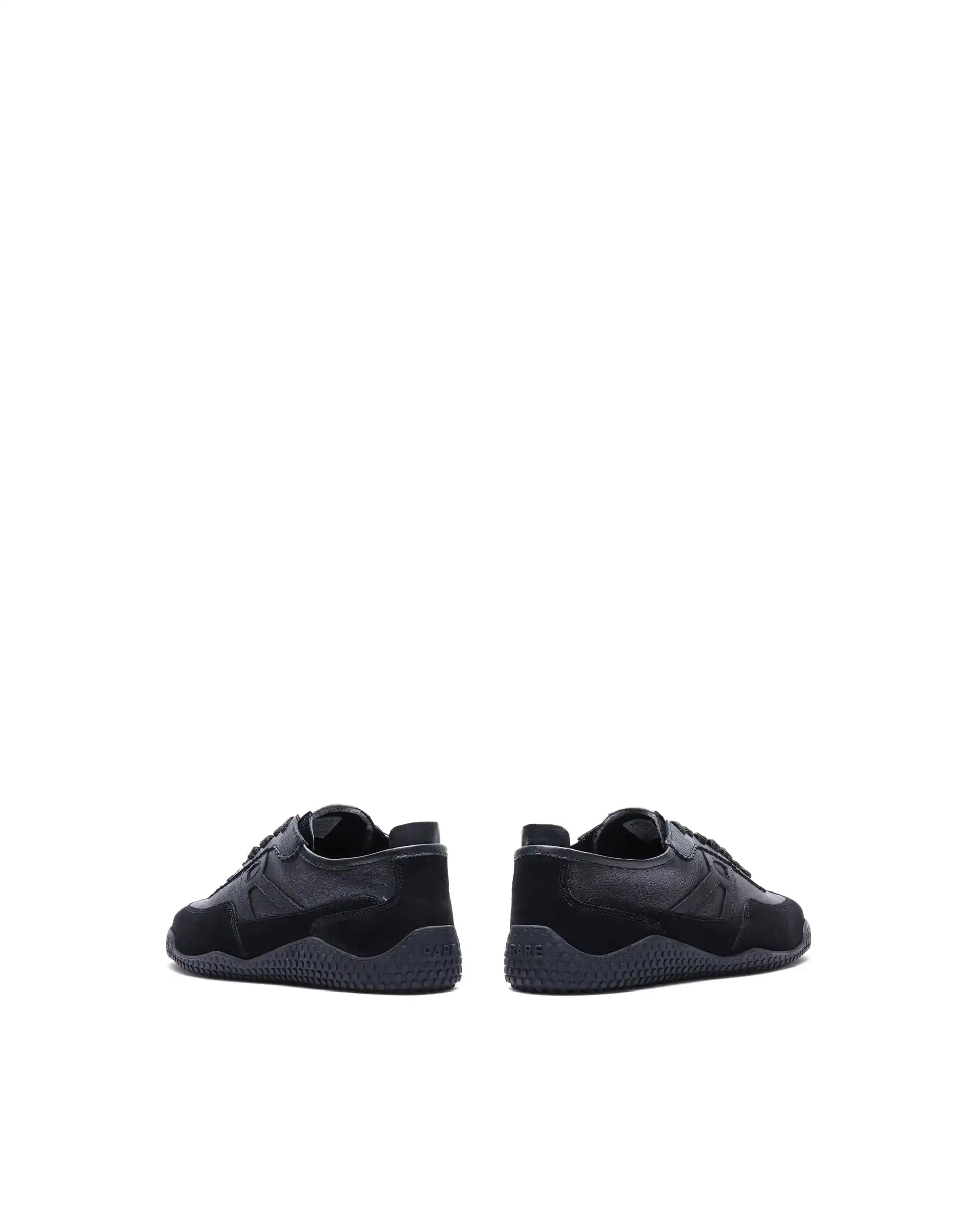 RAREZ Rare Rabbit Men's Membo Black Leather Fabric Sneaker