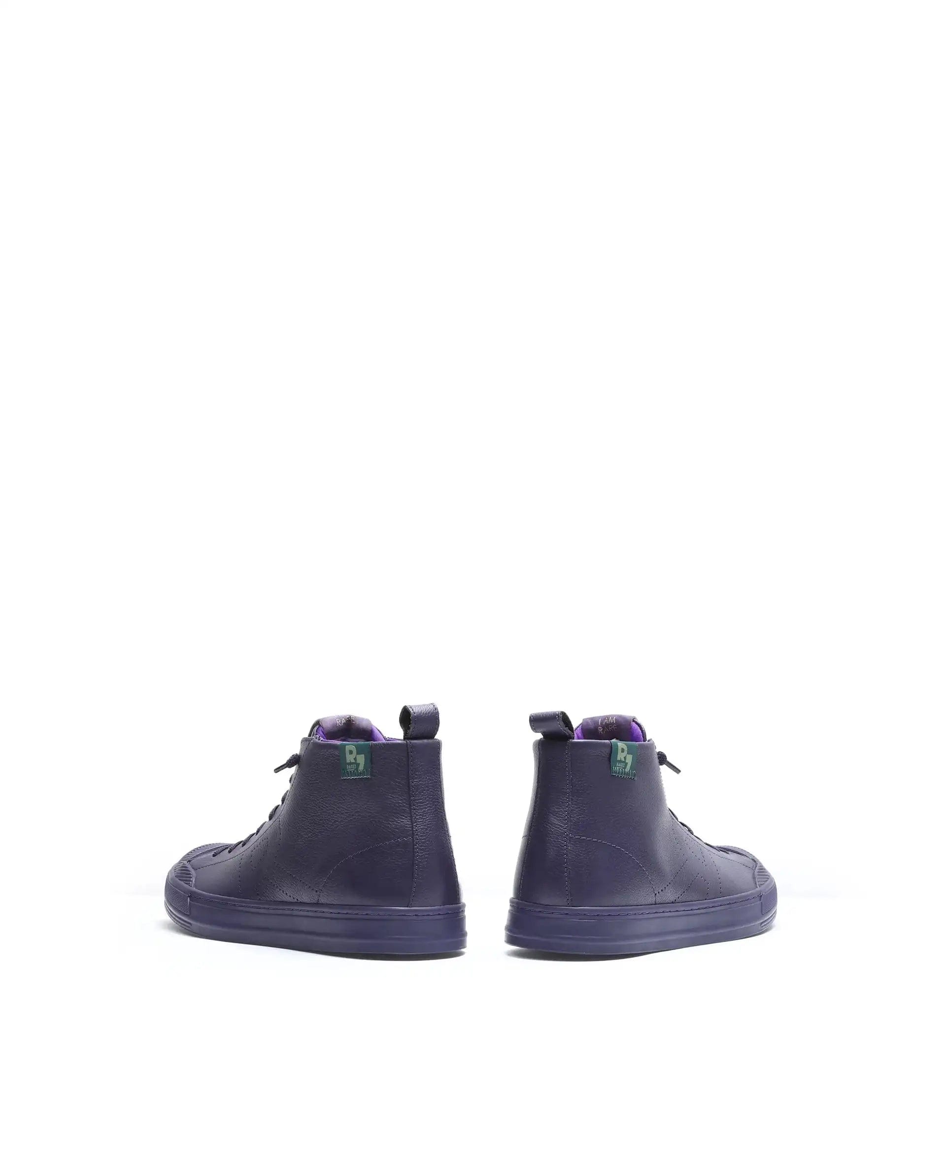 RAREZ Rare Rabbit Men Sauron Hi Pro Dark Purple Leather Lace - Up Closure Sneaker