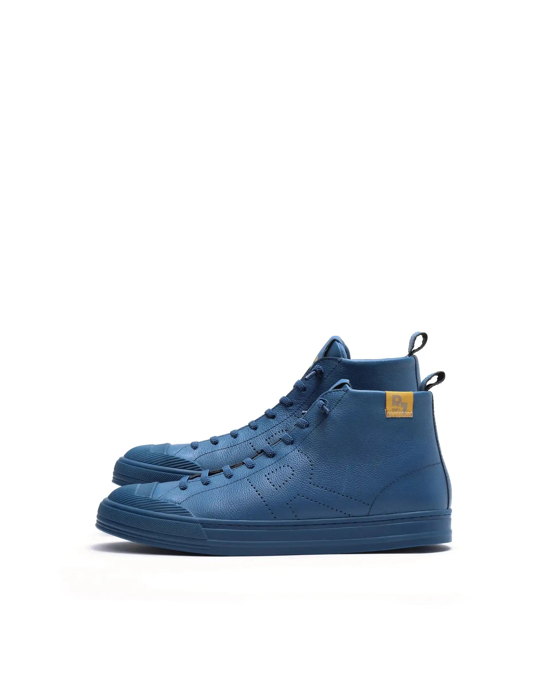 RAREZ Rare Rabbit Men Sauron Hi Pro Blue Leather Lace - Up Closure Sneaker