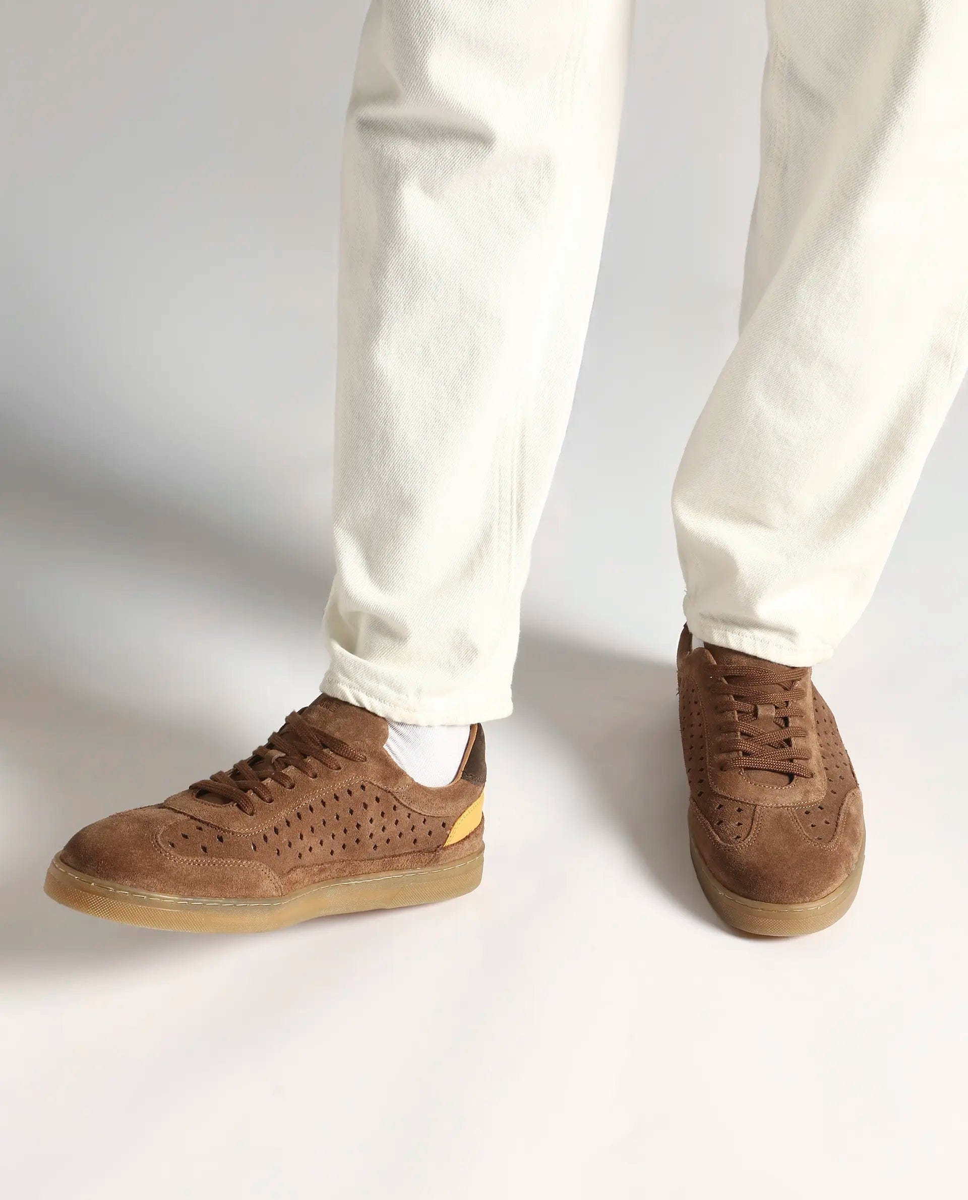 RAREZ Rare Rabbit Men Norma Tan Suede Lace - Up Closure Sneaker