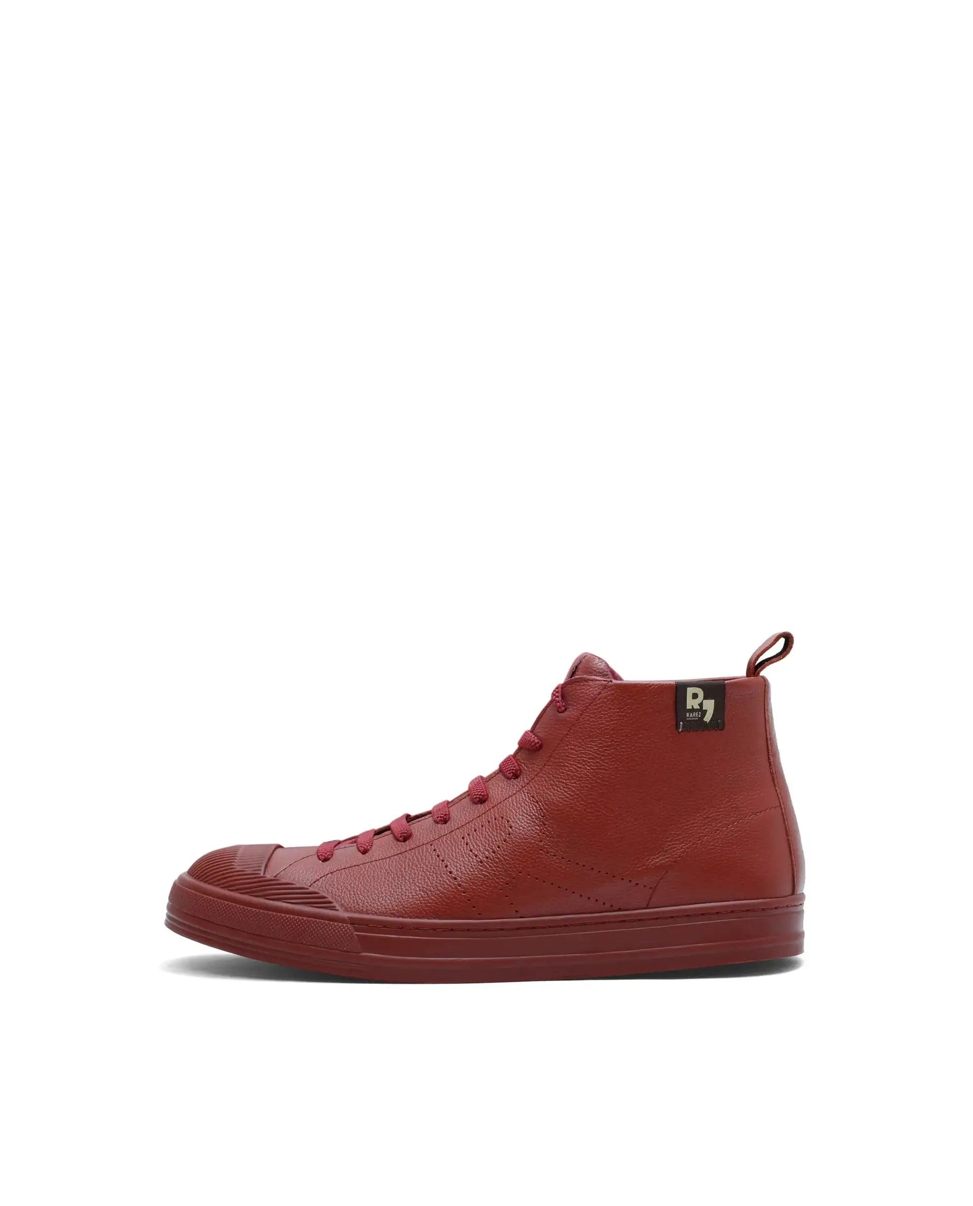 RAREZ Rare Rabbit Men's Sauron Hi Pro Red Leather Lace - Up Closure Sneaker