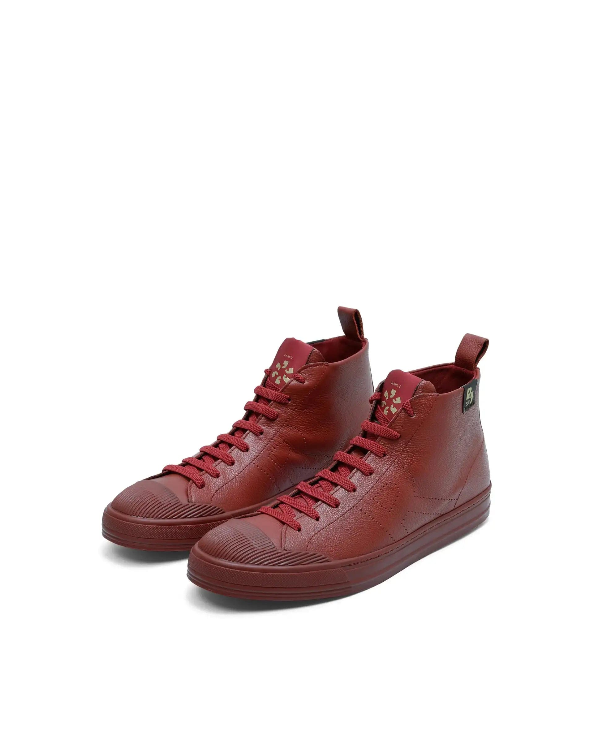 RAREZ Rare Rabbit Men's Sauron Hi Pro Red Leather Lace - Up Closure Sneaker